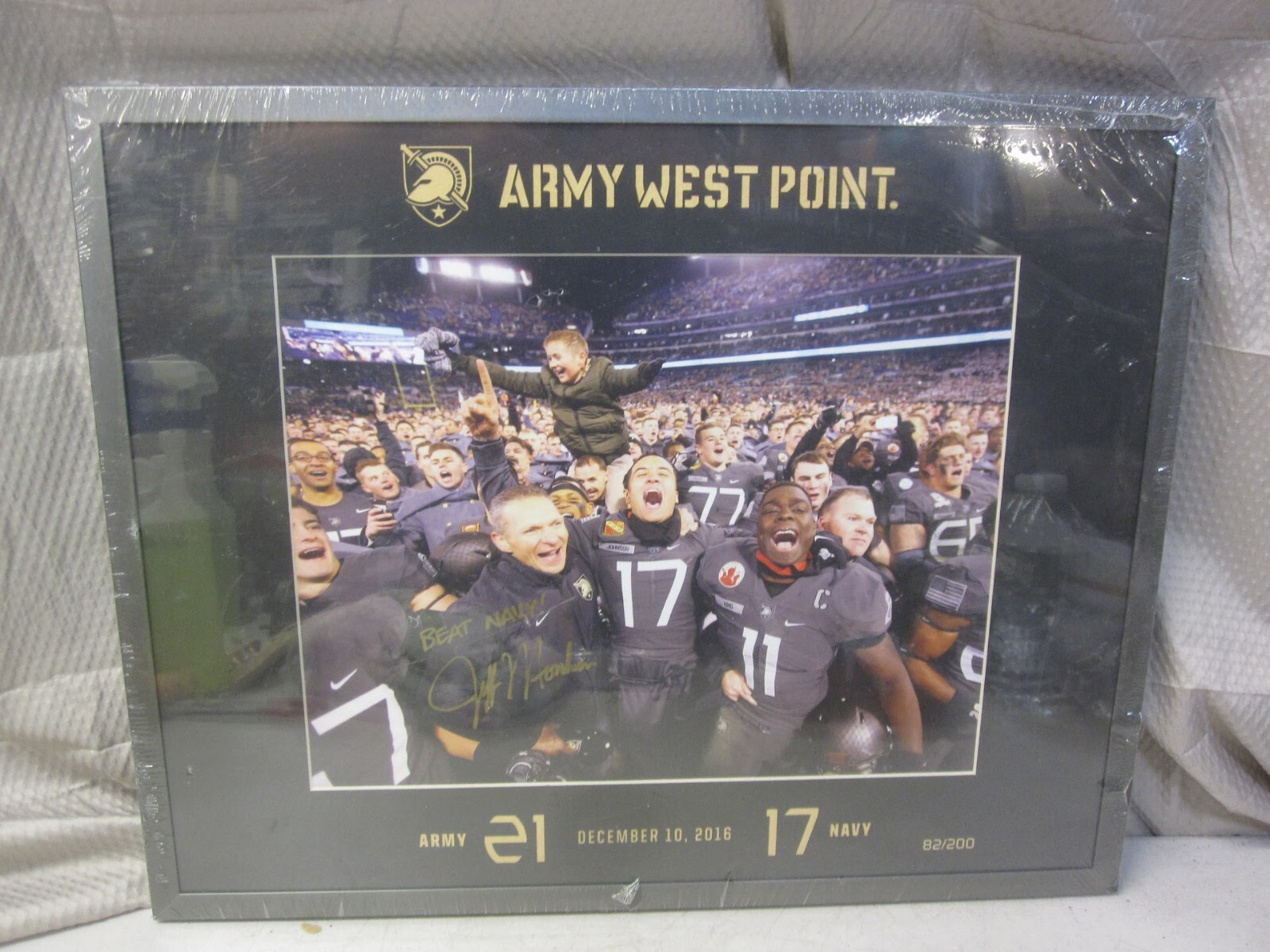 Army West Point vs Navy 2016 Print #82/200 – Signed by Coach Jeff Monken – New