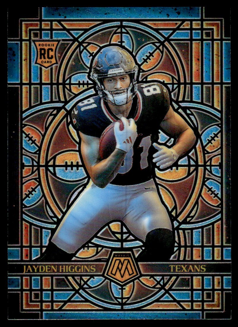 2025 Panini Mosaic Rookie Stained Glass Prizm Ssp Jayden Higgins Rookie Houston