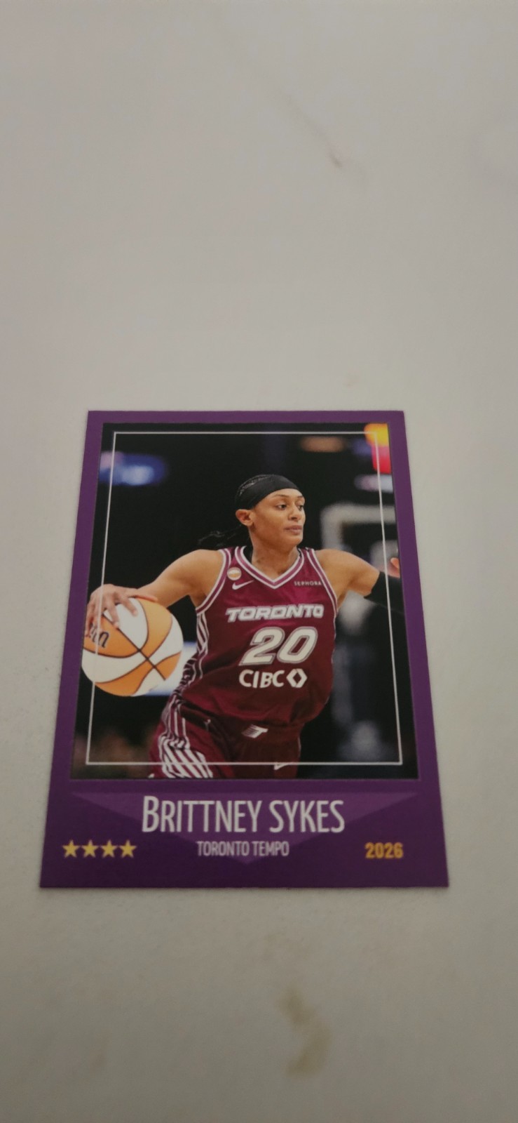 BRITTNEY SYKES 2026 TORONTO TEMPO CARD # 1 WNBA