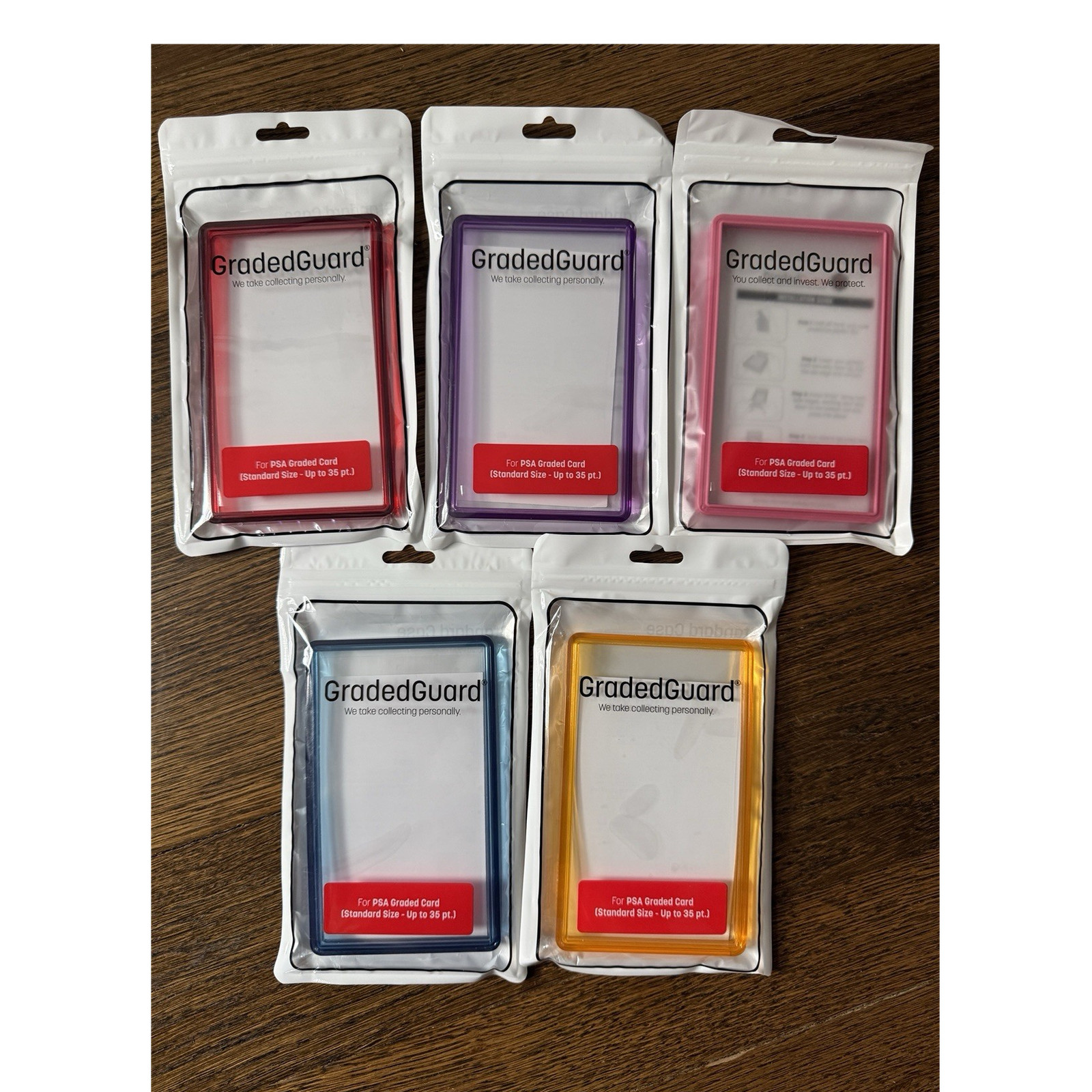 GradedGuard Snap Lock Holders for PSA Graded Cards 35pt Lot of (5)