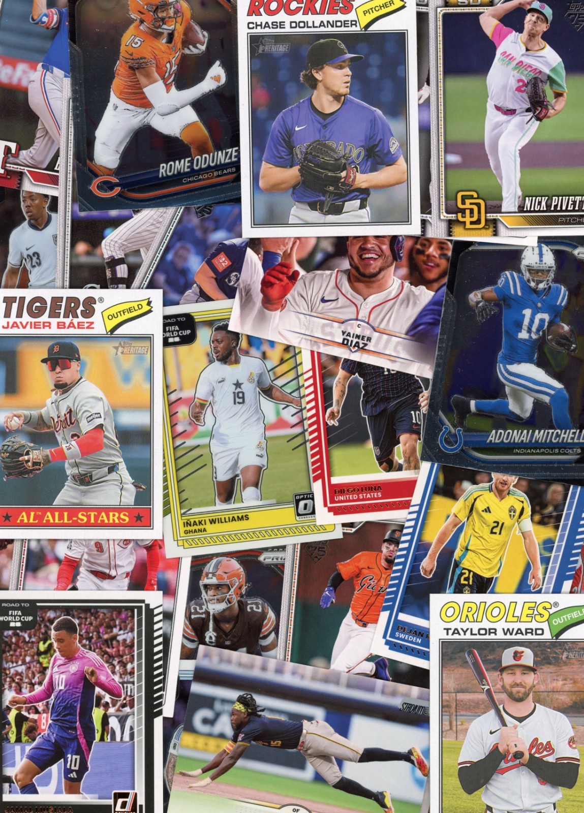 100 MODERN SPORTS CARDS BULK LOT RANDOM ASSORTMENT MLB NFL NBA & MORE