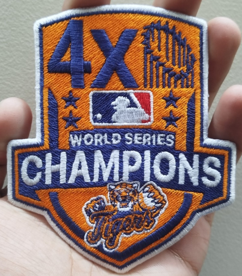 Detroit Tigers 4x MLB World Series Baseball Champions Logo Iron On Patch