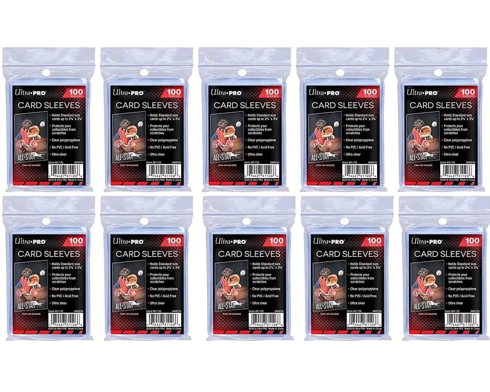 1000 Ultra Pro 2.5″ x 3.5″ Trading Card Penny Soft Sleeves (10 Packs) Free Ship