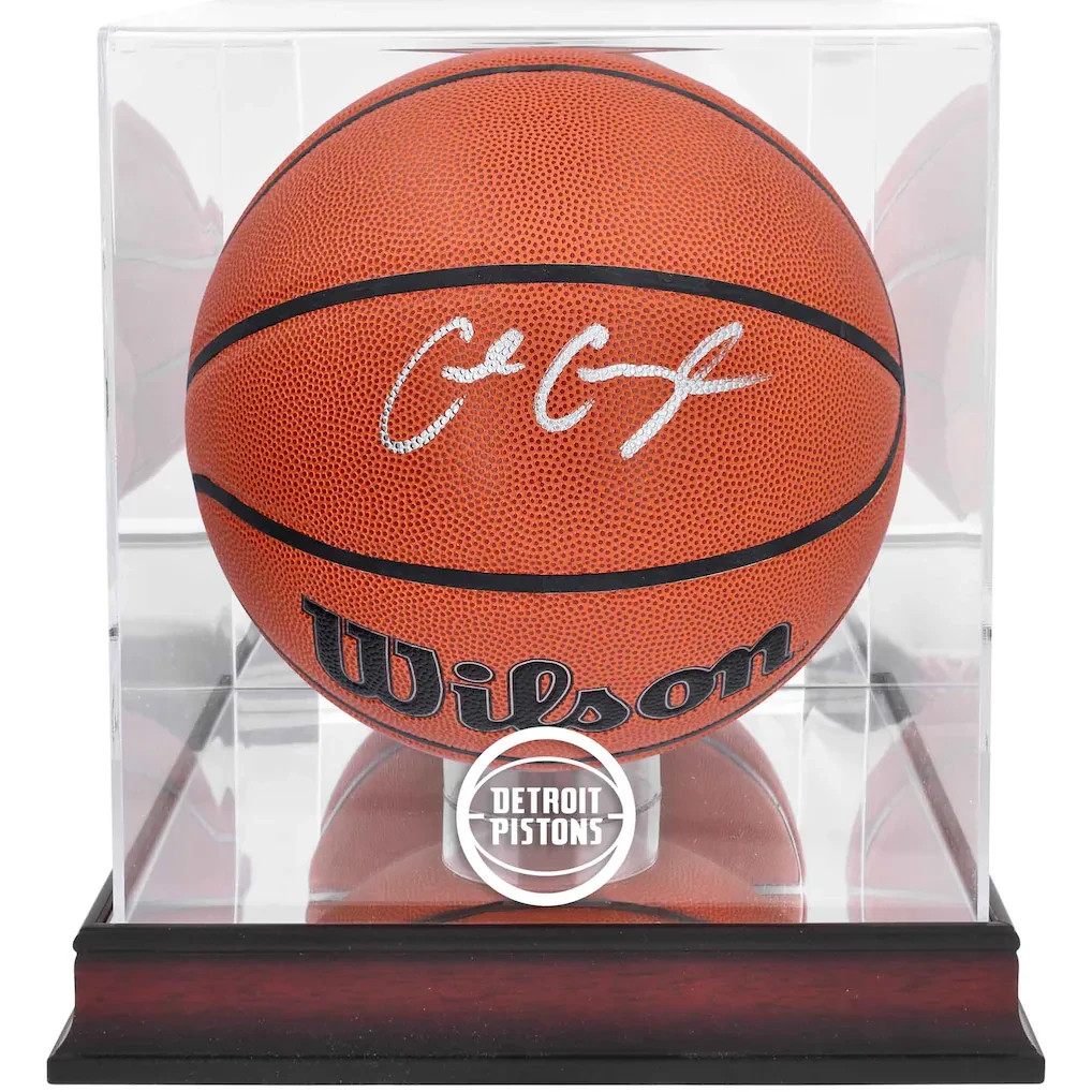 Cade Cunningham Signed Basketball Pistons Fanatics Wilson Display Case COA