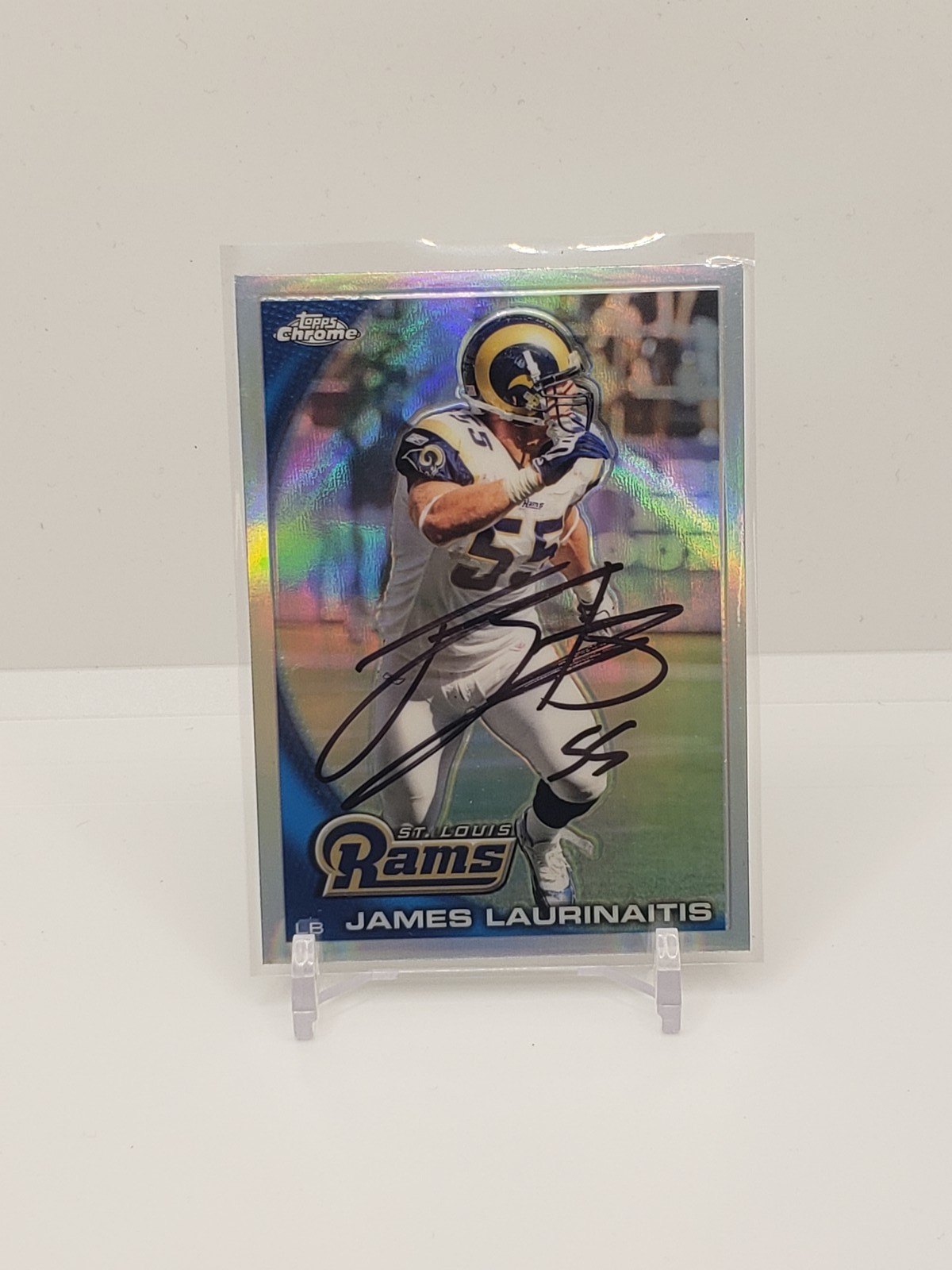 2010 Topps Chrome Refractor #167 James Laurinaitis Rams IP Auto