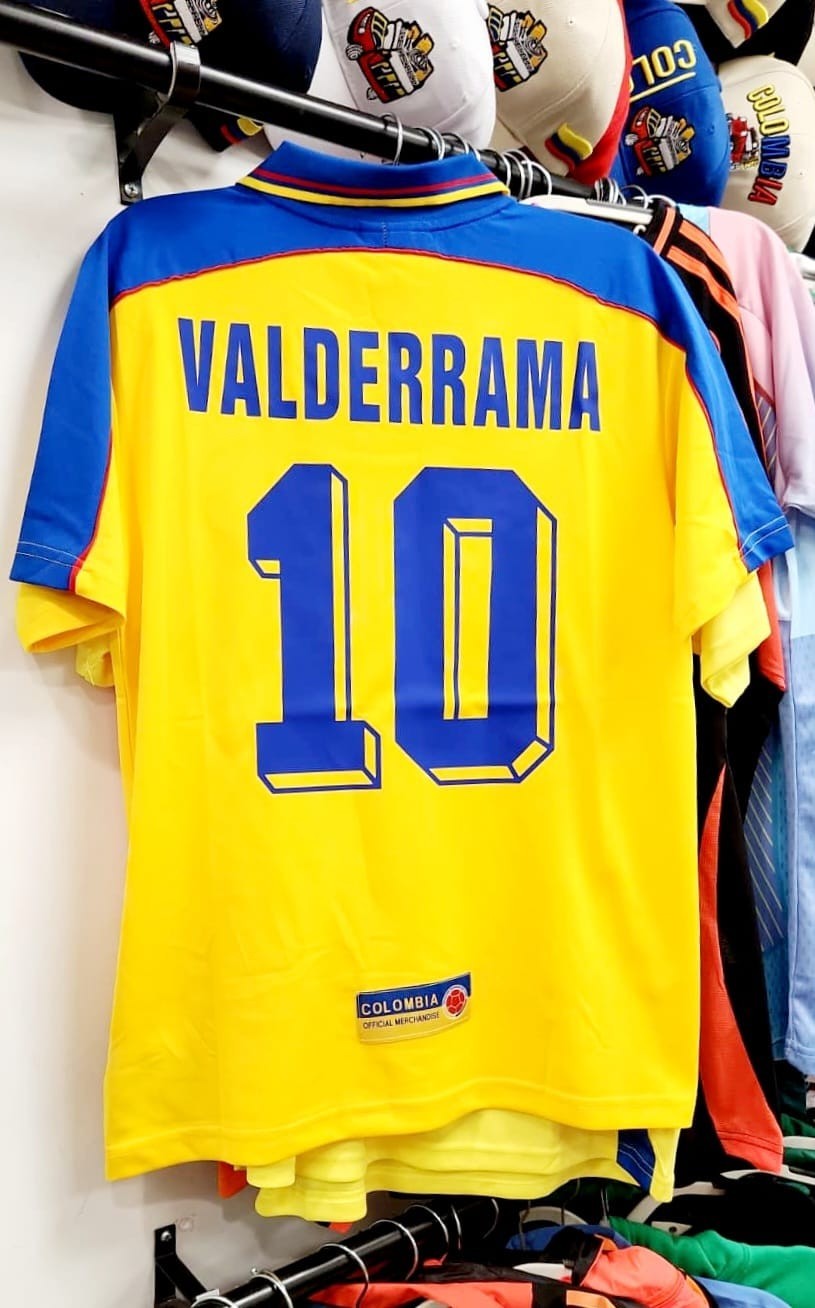 Camiseta Valderrama #10 Mundial 1998 Colombia Jersey 1998 Vintage Valderrama
