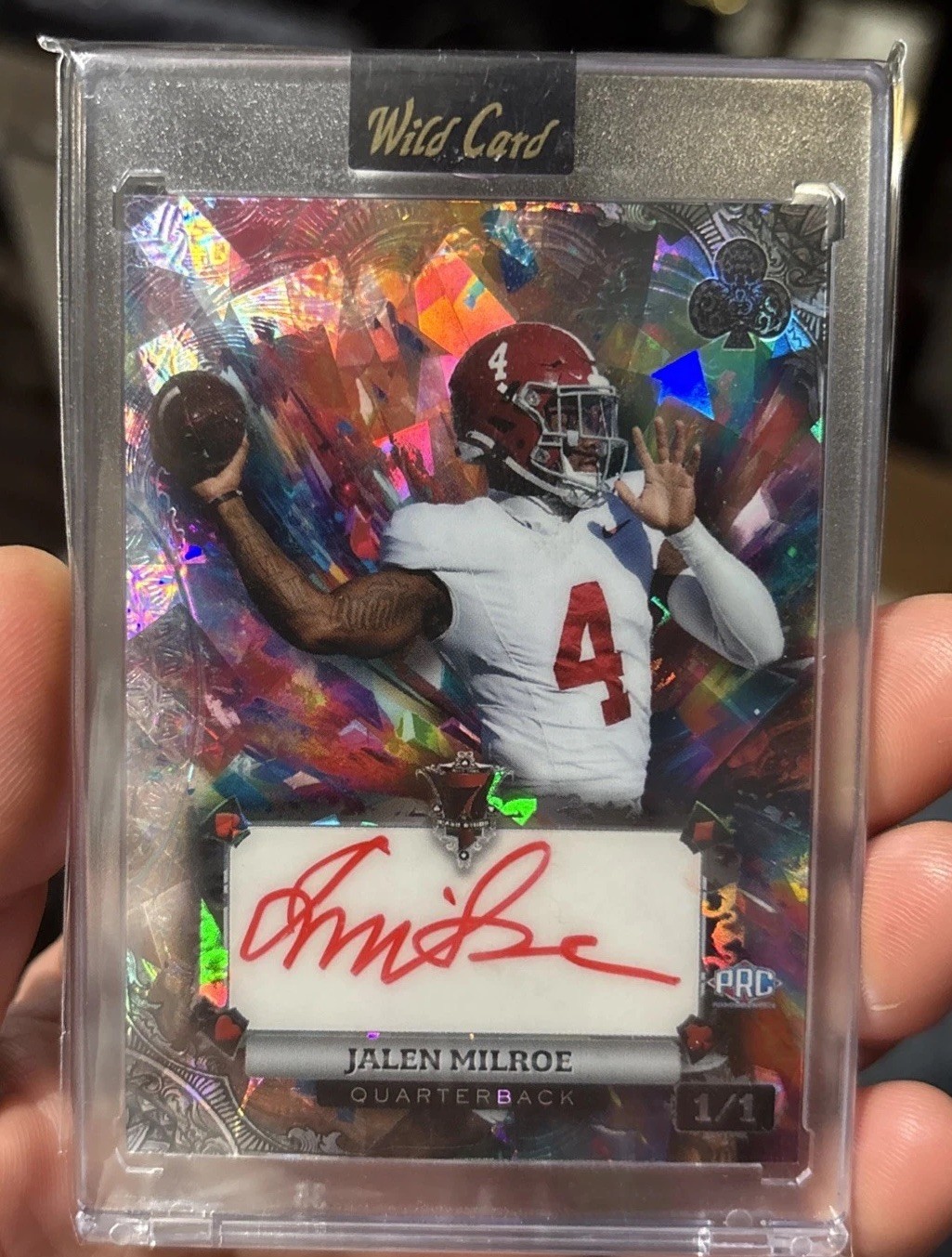 Jalen Milroe 1/1 PRC Wild Card Ice Painting No. AC7CC-JM