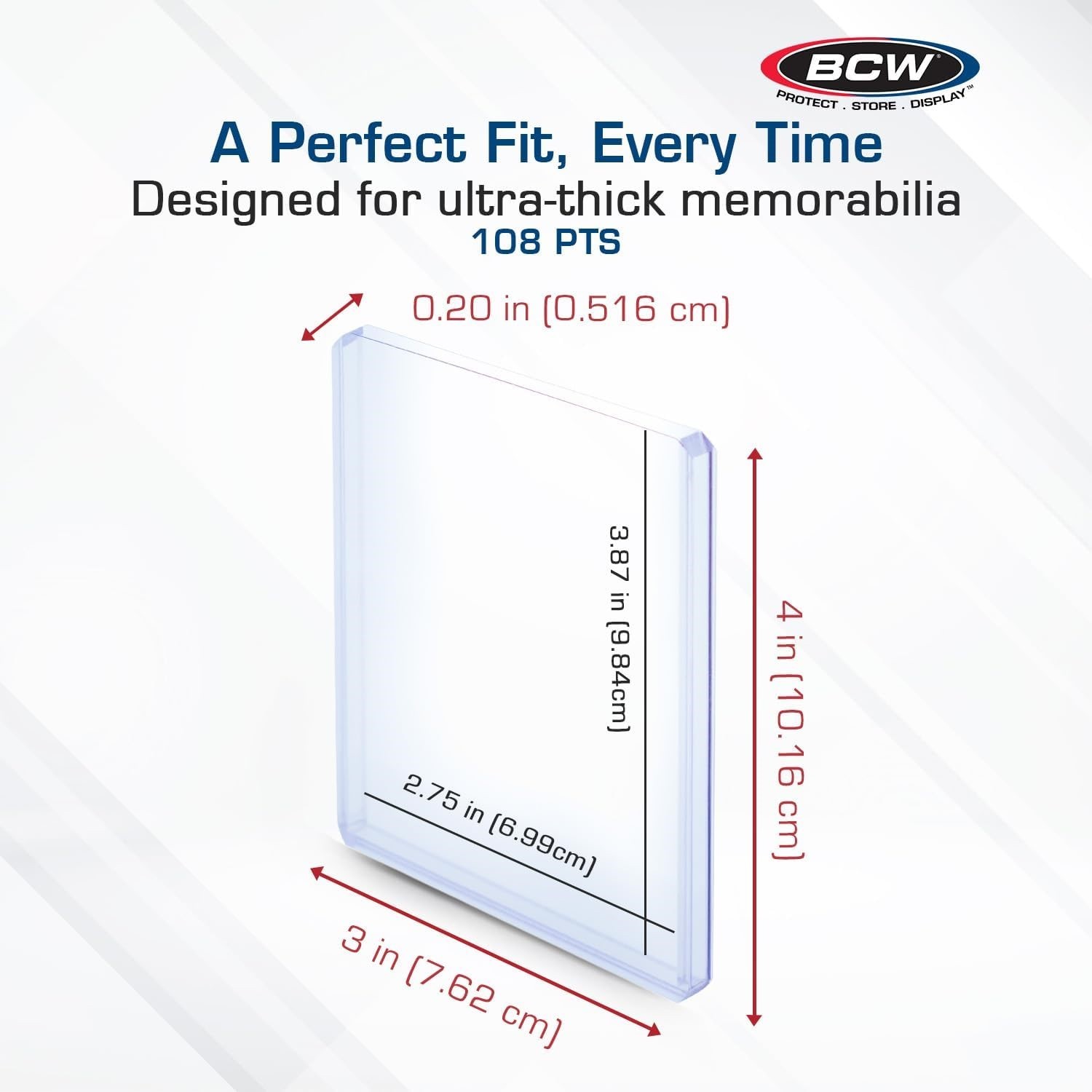 40 BCW Thick Trading Card Topload Protectors 108 Pt. Holders 3×4 Rigid Clear PVC