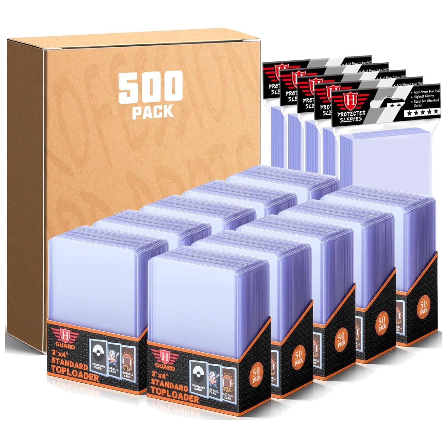 1000 PCS TopLoaders Card Sleeves for Trading Card