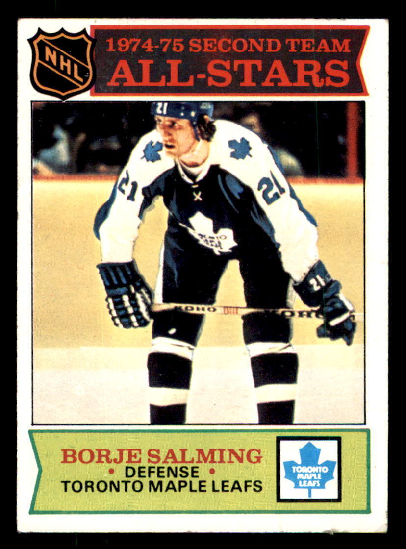 1975-76 Topps Hockey #294 Borje Salming AS VG (Crease) JRI7
