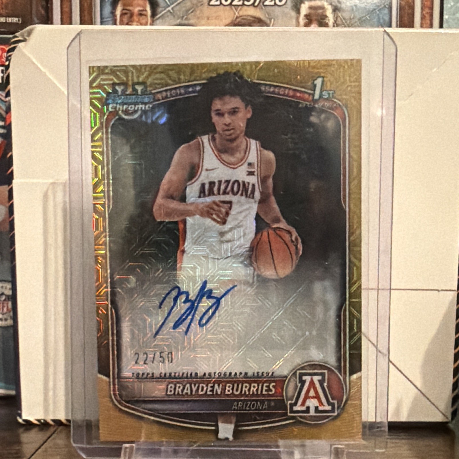 Topps 2025-26 Bowman Basketball Brayden Burries Auto #CPA-BB /50 Gold Mojo