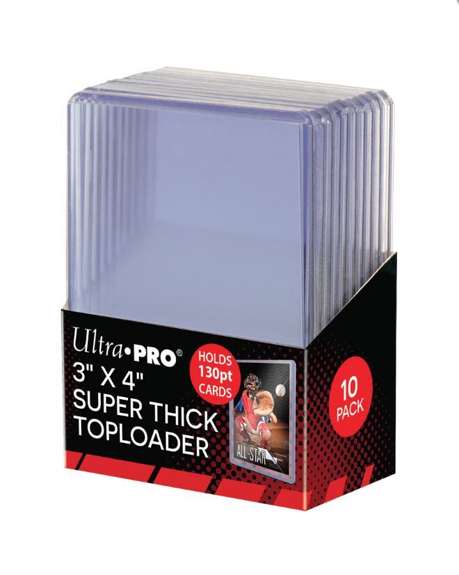 (10-Pack) Ultra Pro Super Thick 130pt Toploader Card Holders For Patches Relics