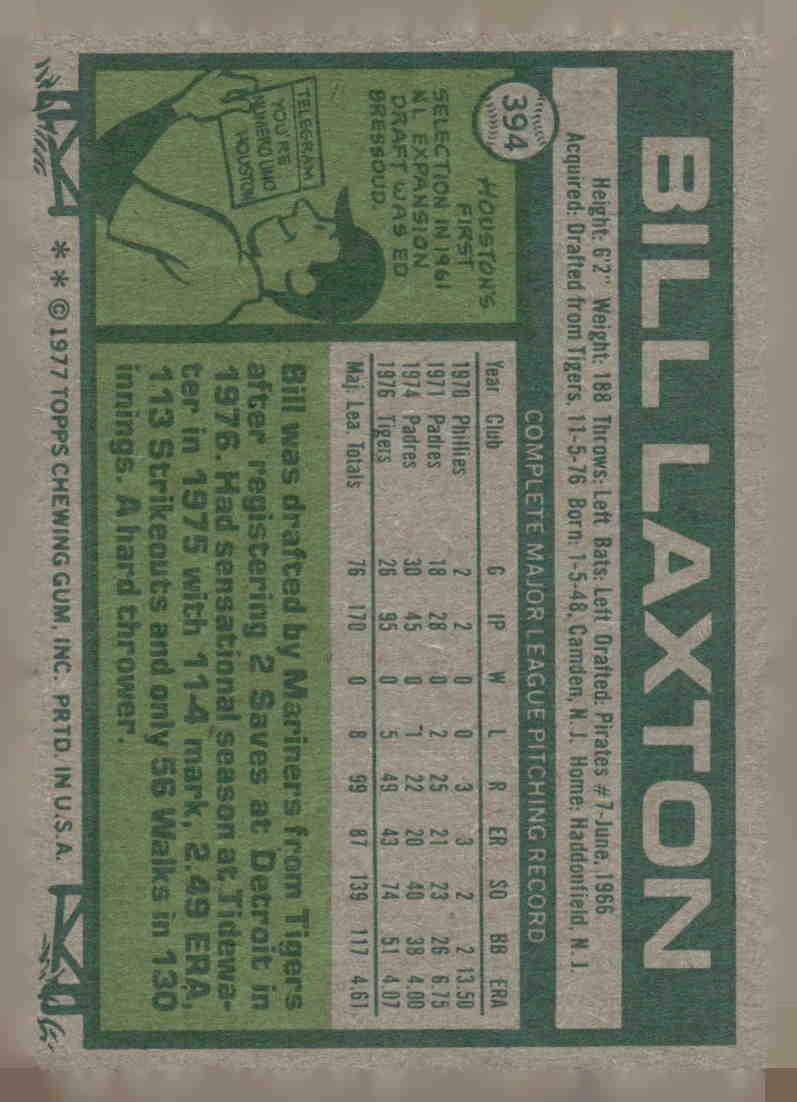 1977 Topps #394 Bill Laxton
