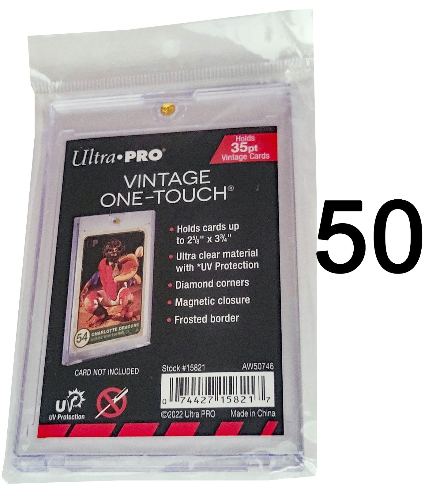 50 Ultra Pro One Touch Magnetic Vintage UV Card Holder Display Case Topps Bowman