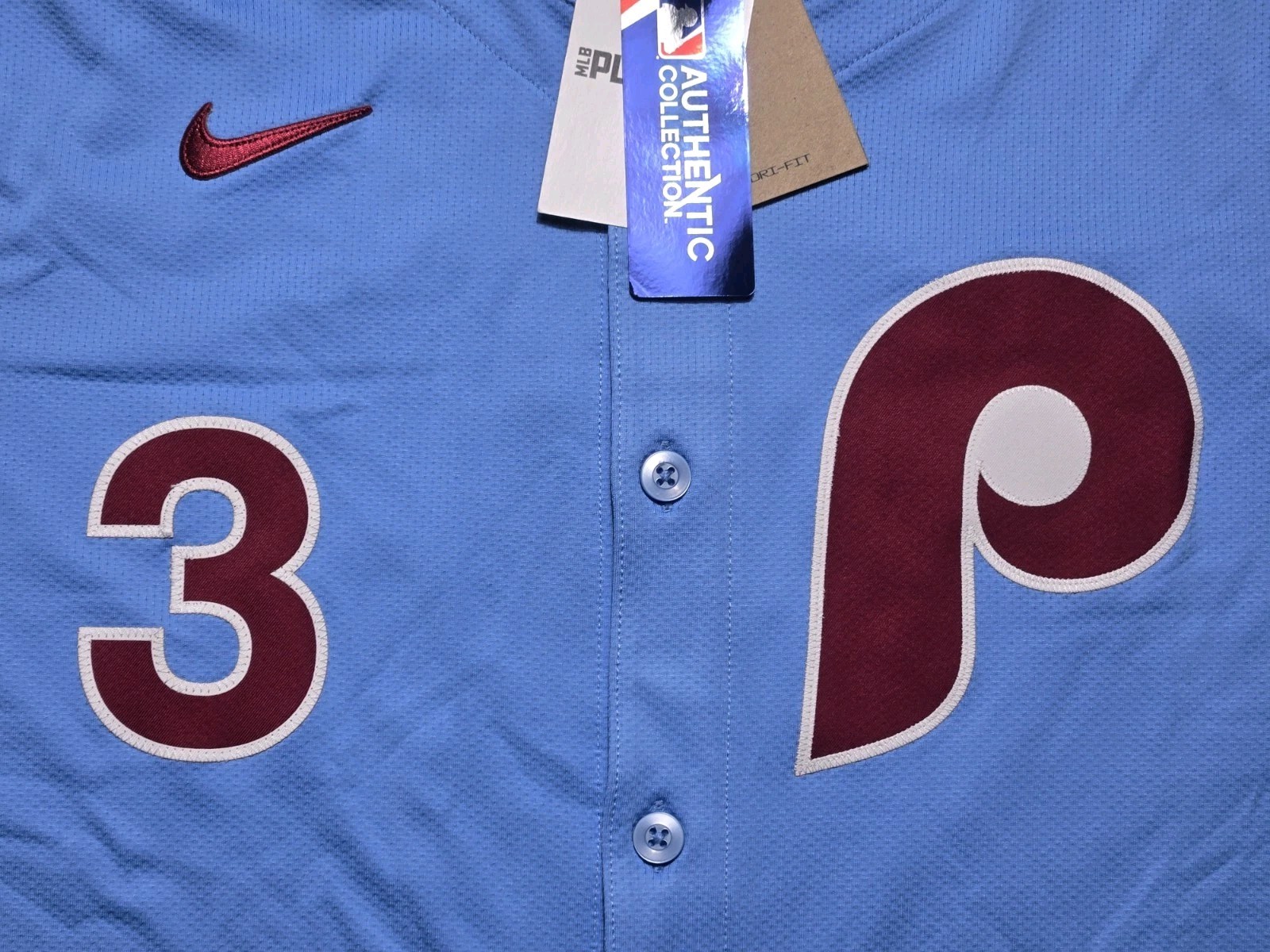Nike Bryce Harper Philadelphia Phillies Elite Powder Blue MLB Jersey 48 $375