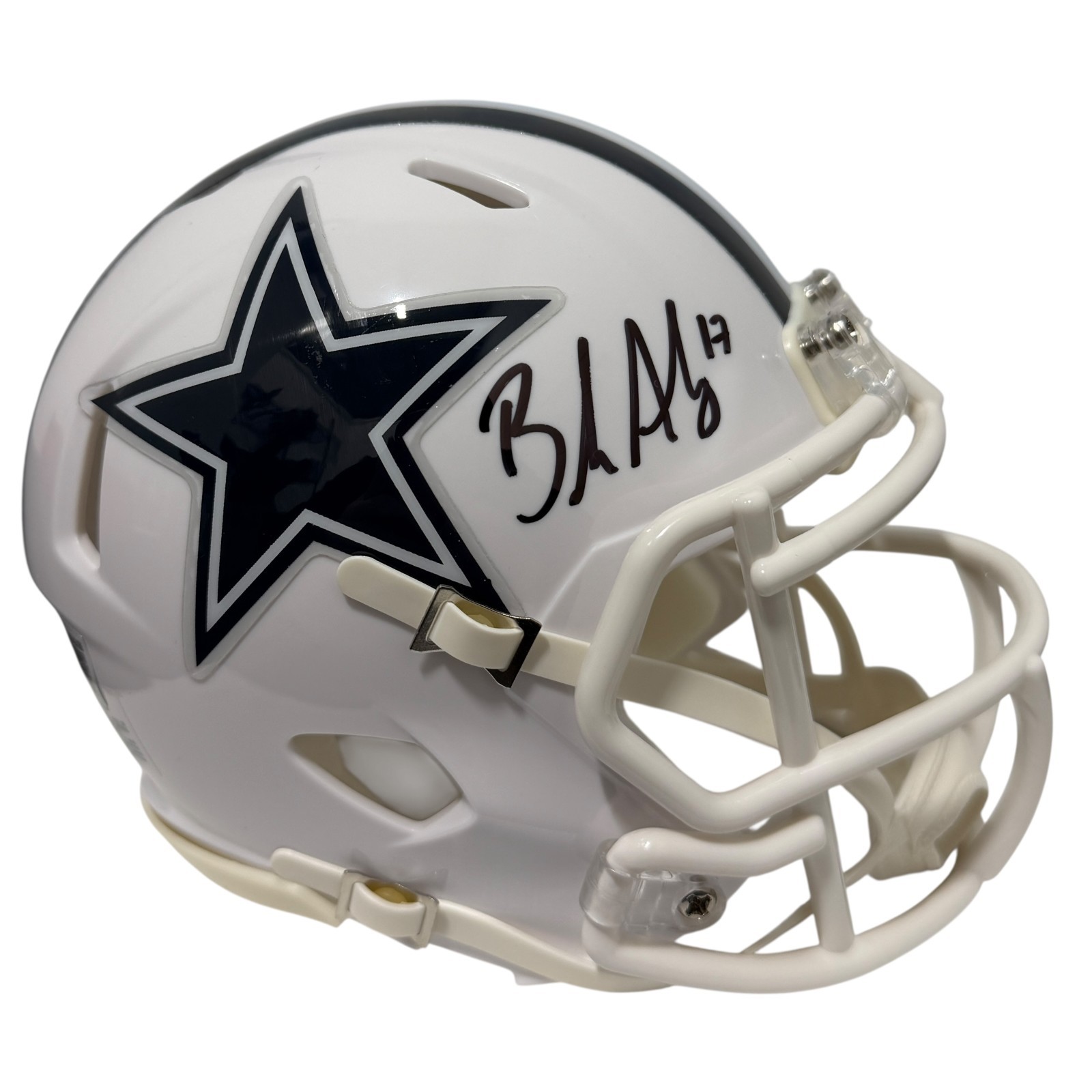 Brandon Aubrey Signed Dallas Cowboys Alt White Mini Helmet Beckett Wit. BAS COA