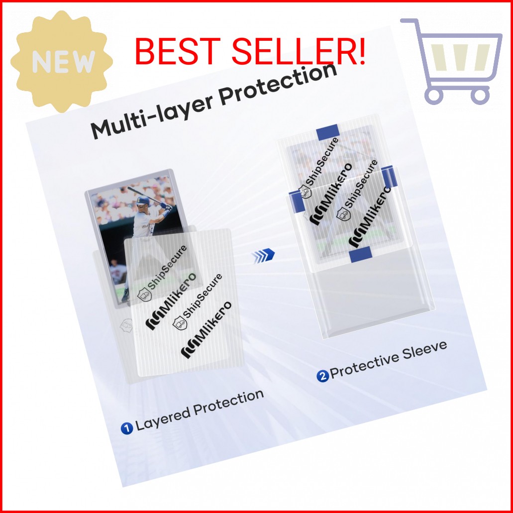 120 Pack Trading Card Shipping Protectors, 3.5” x 4.5” Plastic Card Protector