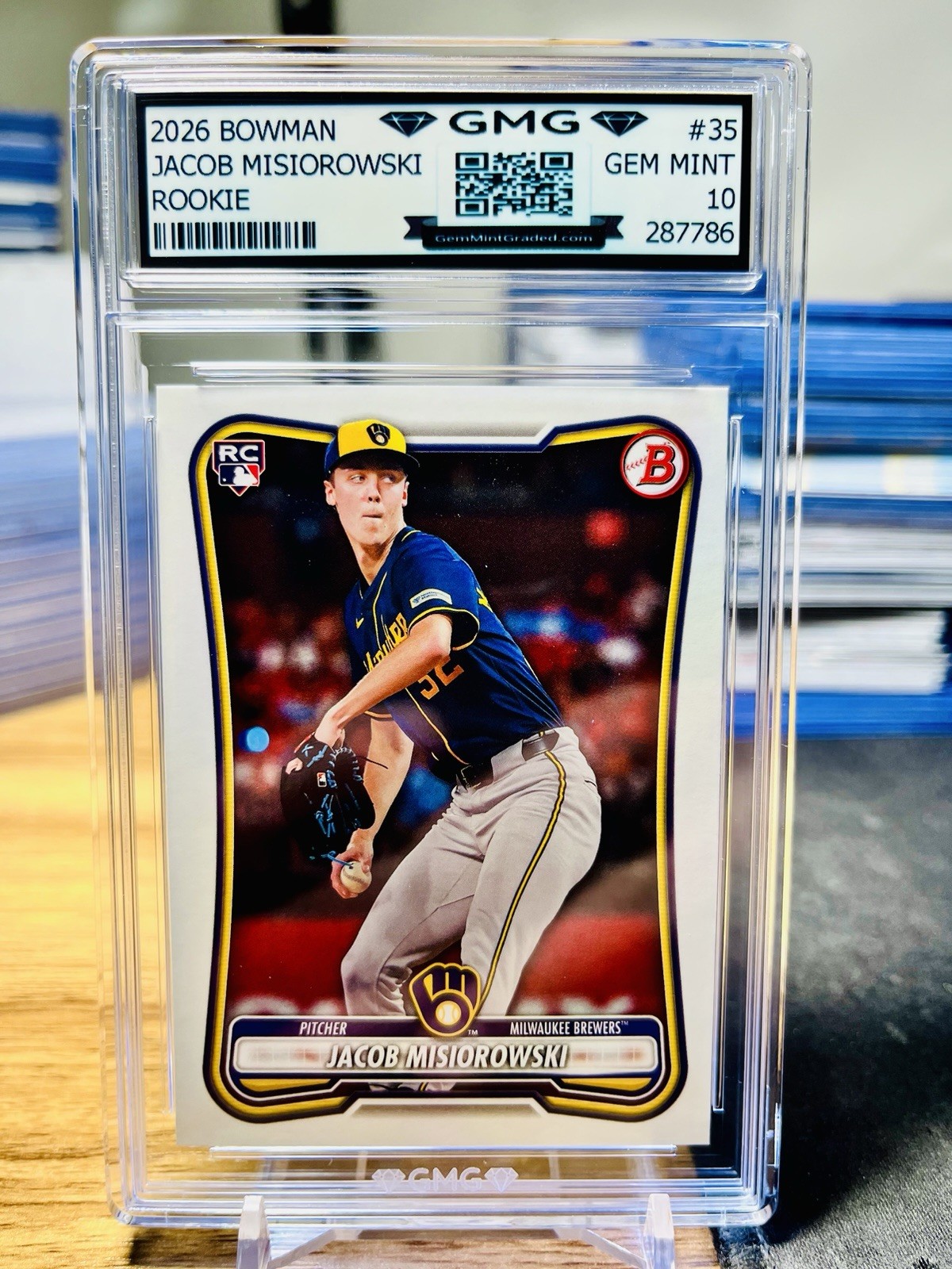 2026 Bowman Jacob Misiorowski Rookie GMG Graded 10 Gem Mint 💎 RC #35