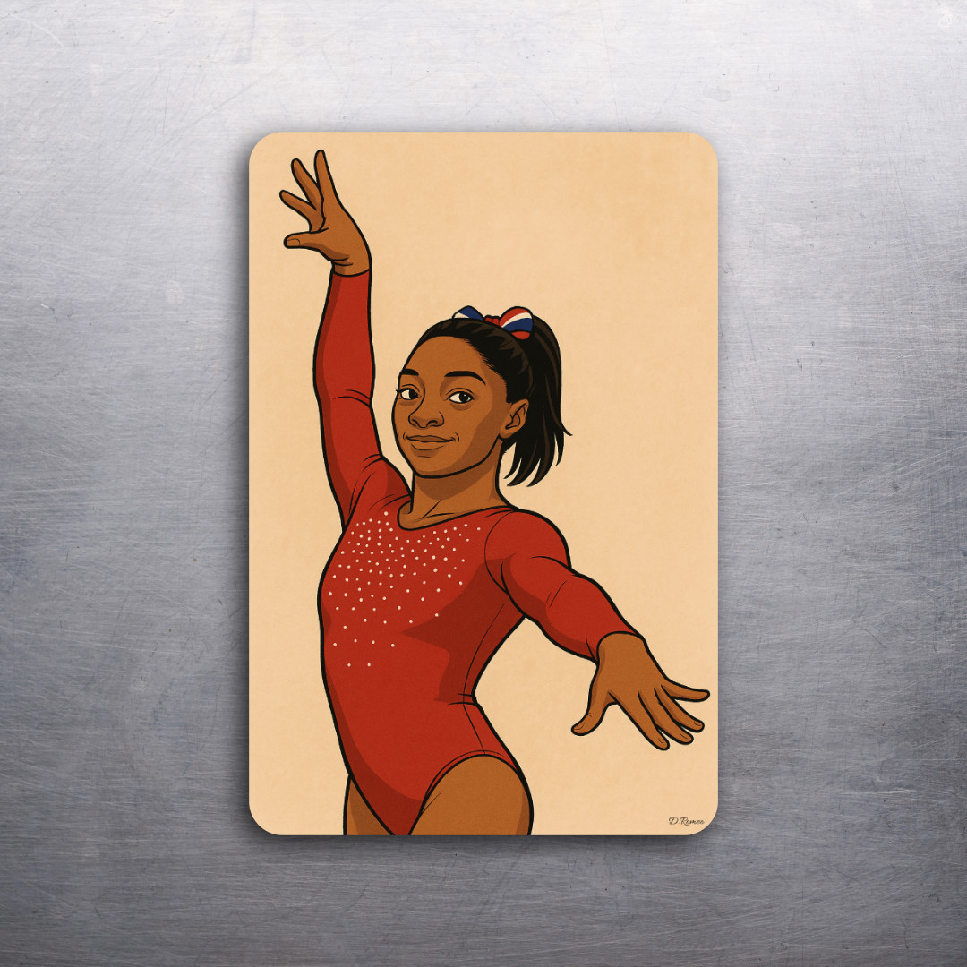 3 x 2 Simone Biles Gymnast USA Art (D.Romeo) Fride Refrigerator Car MAGNET