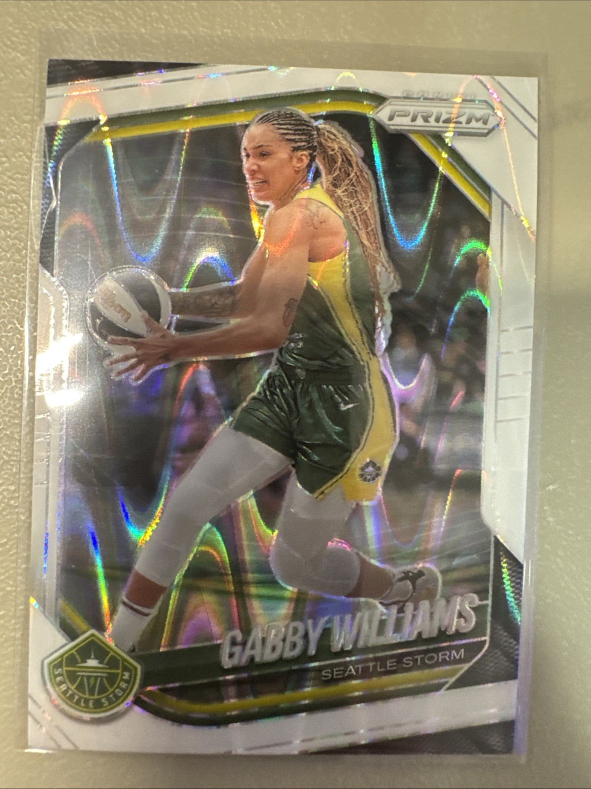 2025 Panini Prizm WNBA Gabby Williams White Seismic Prizms #77 Seattle Storm