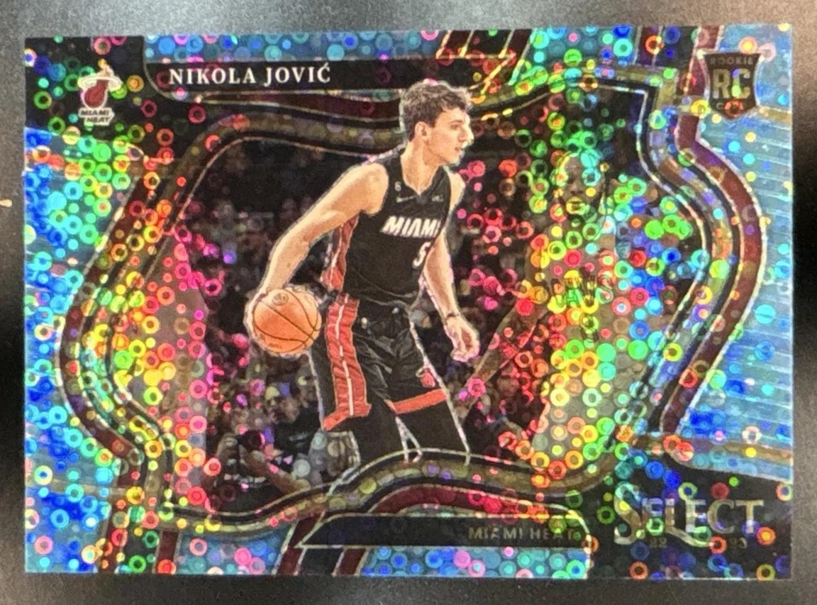 2022-23 Select Nikola Jovic Light Blue Disco Prizms /99 #270 RC Courtside Heat