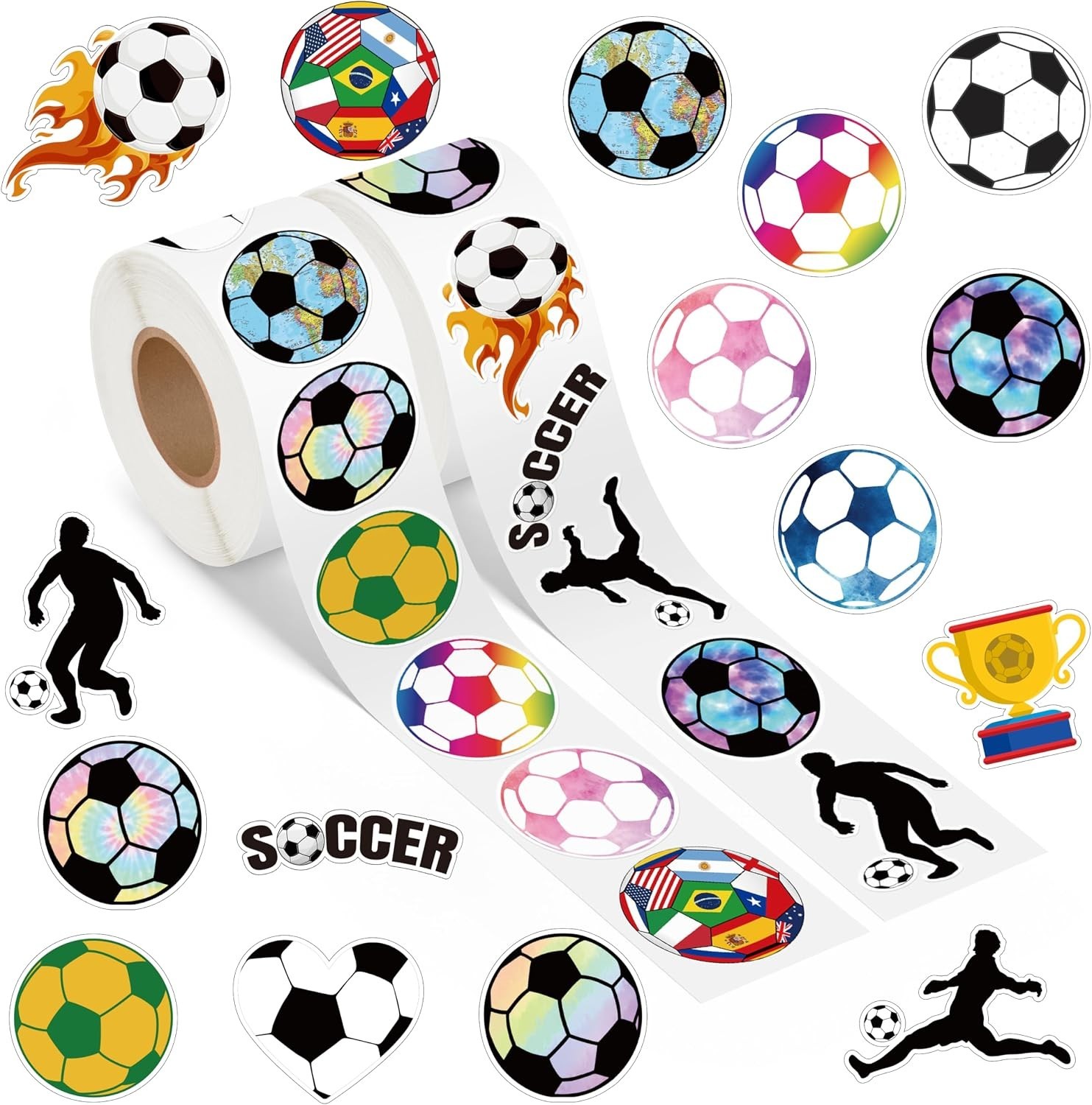 1000Pcs Soccer Stickers – Self-Adhesive Decals
