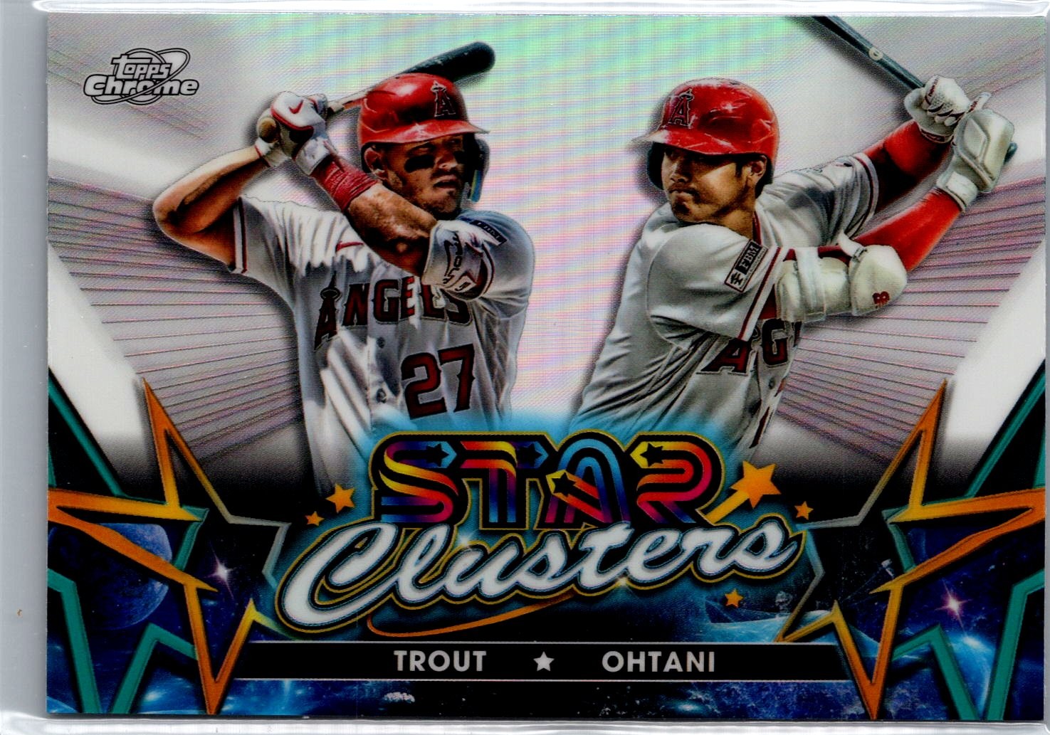 2023 Topps Chrome Cosmic #SC-3 Shohei Ohtani / Mike Trout Star Clusters