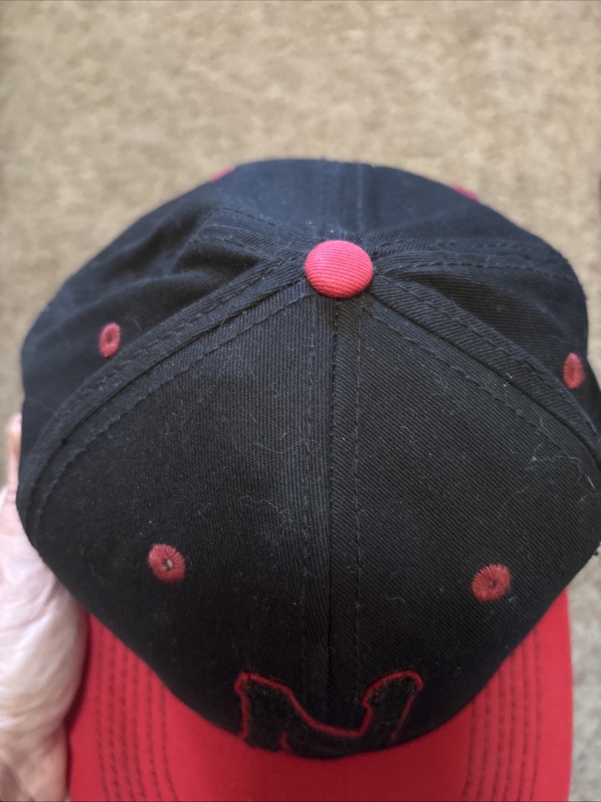 Nebraska Cornhuskers Black Red Baseball Hat SnapBack