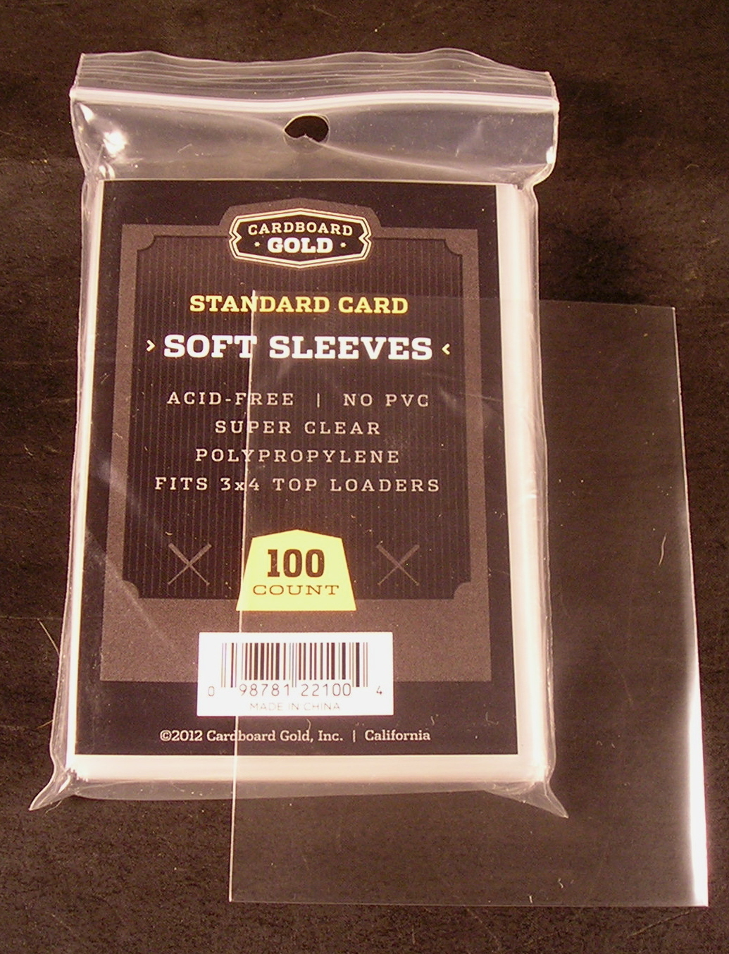 300 Quality plastic SOFT PENNY CARD SLEEVES for 3×4 Top Loaders – Cardboard Gold