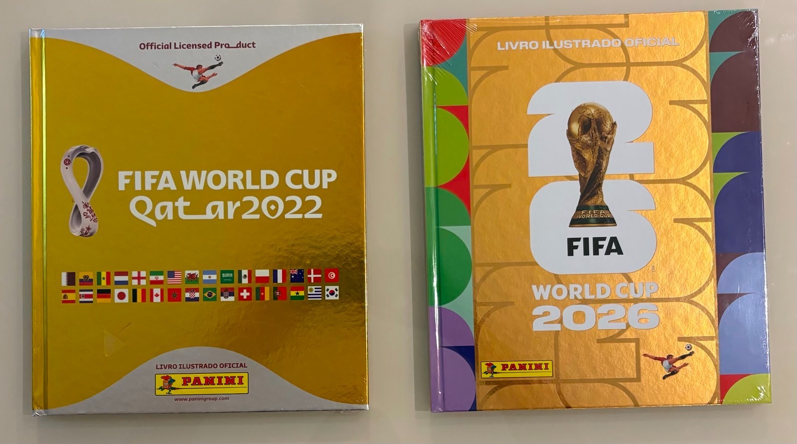 GOLD HARDCOVER ALBUM WC 2026, 2022 BRAZIL PANINI – SEALED