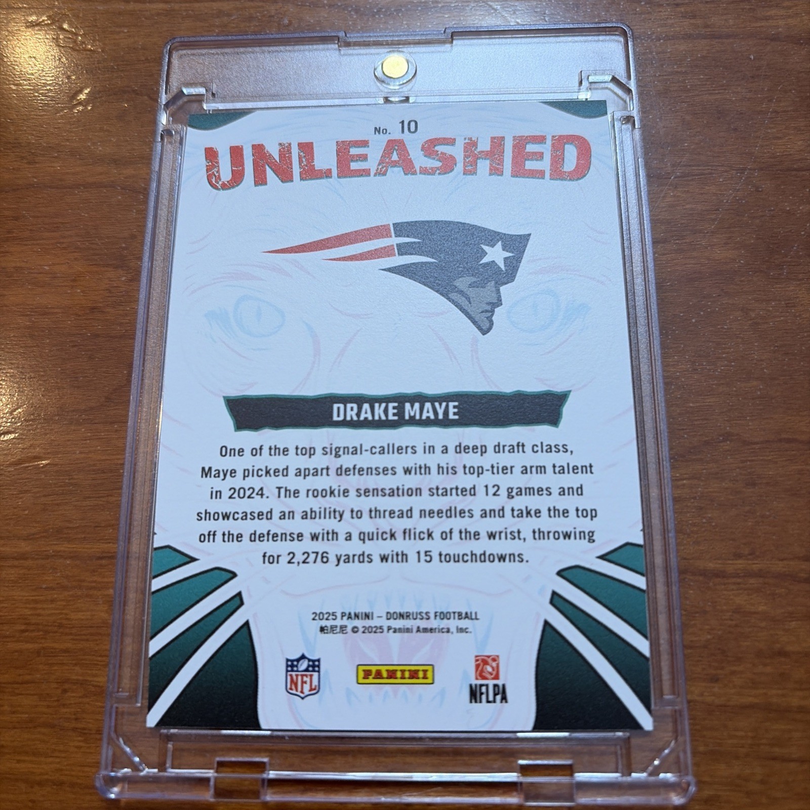 RARE Drake Maye: Unleashed Case Hit SSP – 2025 Donruss Football #10