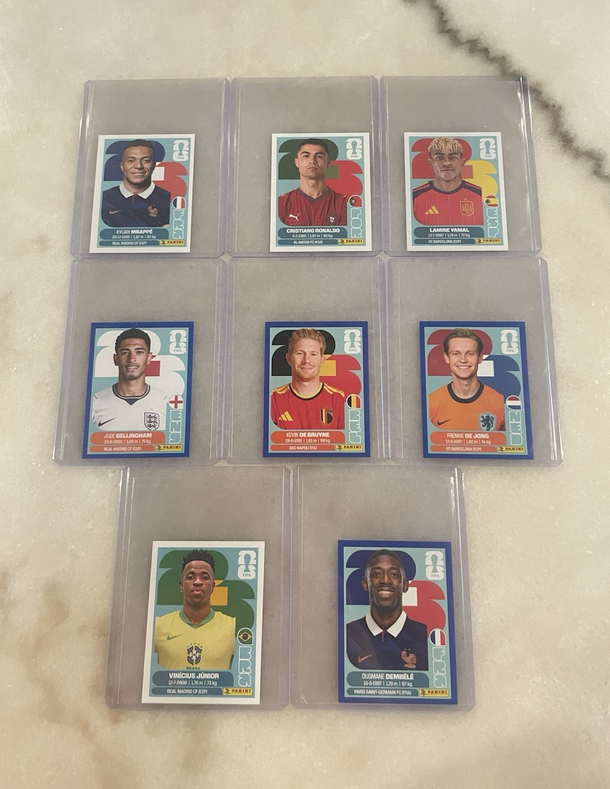 Panini 2026 FIFA World Cup Soccer Sticker Lot (8) Mbappé Ronaldo Yamal