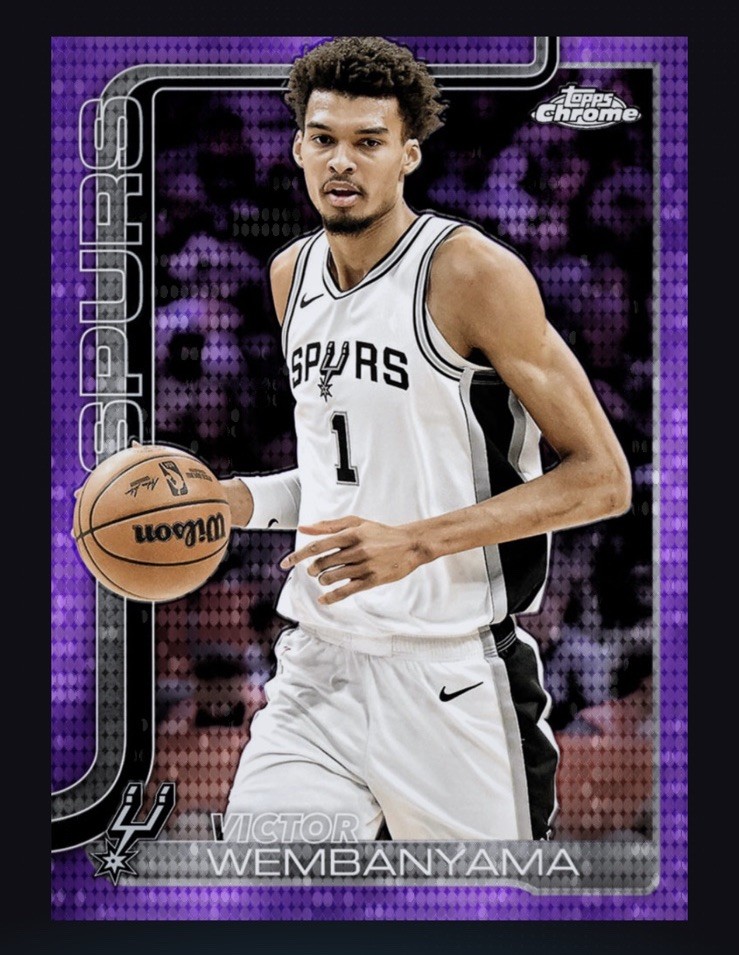 2025-26 Topps NBA Chrome Purple Pulsar- VICTOR WEMBANYAMA (TOPPS NBA DigitaICard
