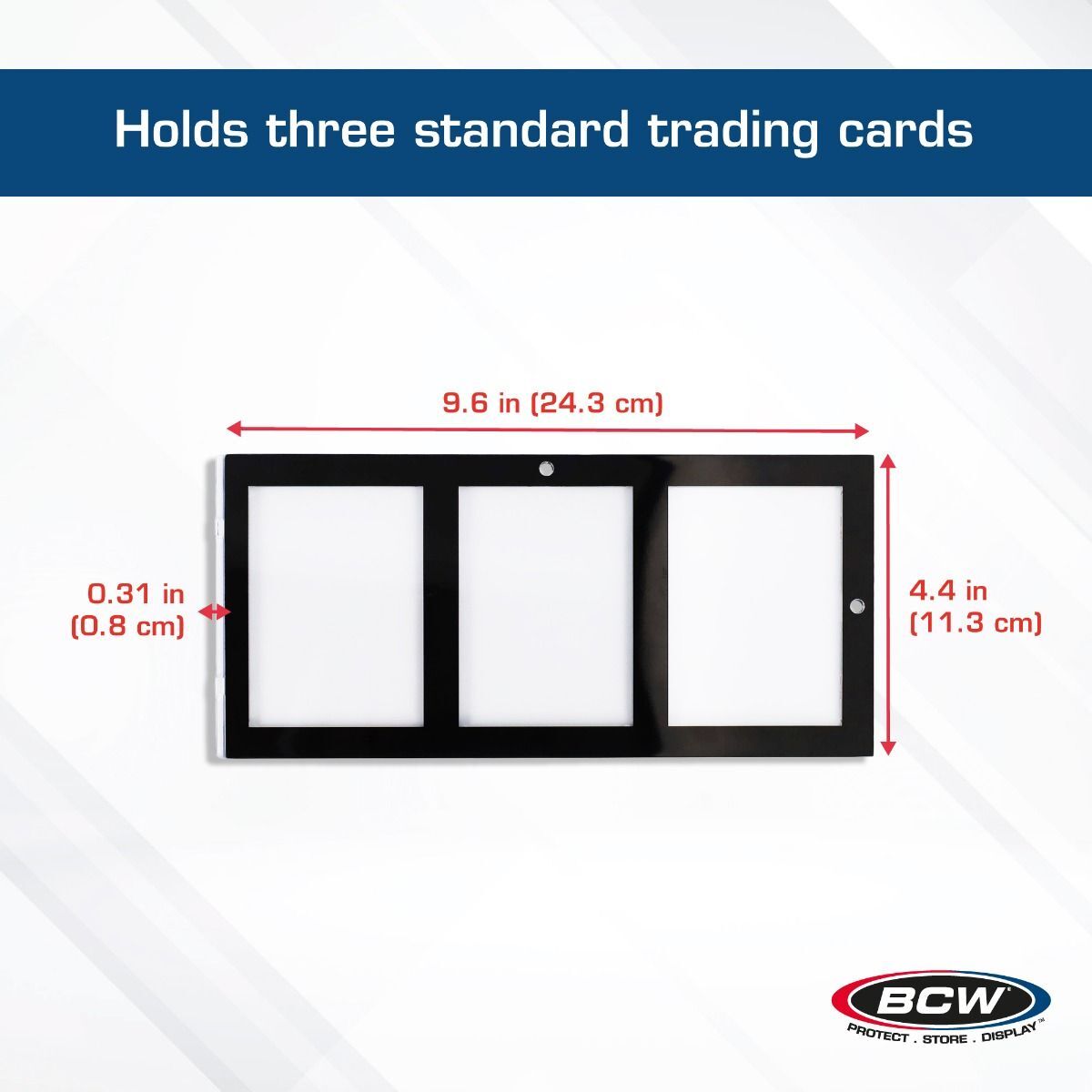 5 BCW Black Border Magnetic 35pt. Standard Sized 3-Card Holders