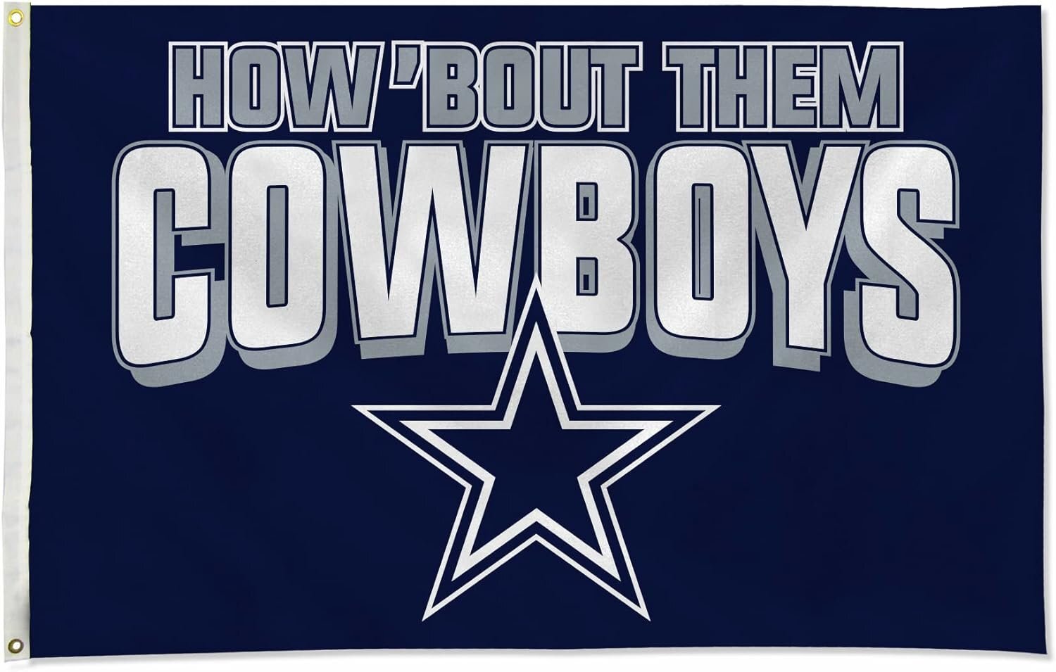 Dallas Cowboys 3×5 Feet Flag Banner, Team Slogan, Metal Grommets, Single…