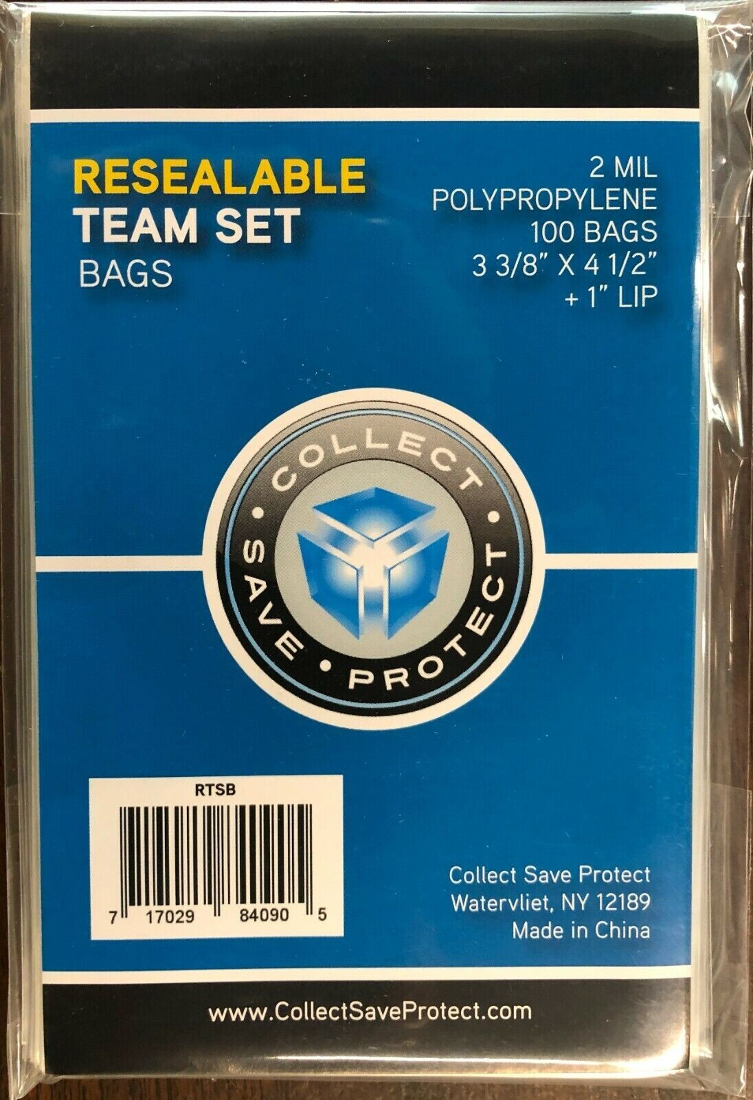 10000 New CSP RESEALABLE TEAM BAGS; 3.375″ x 4.5″ + 1″ Lip; 100 Packages