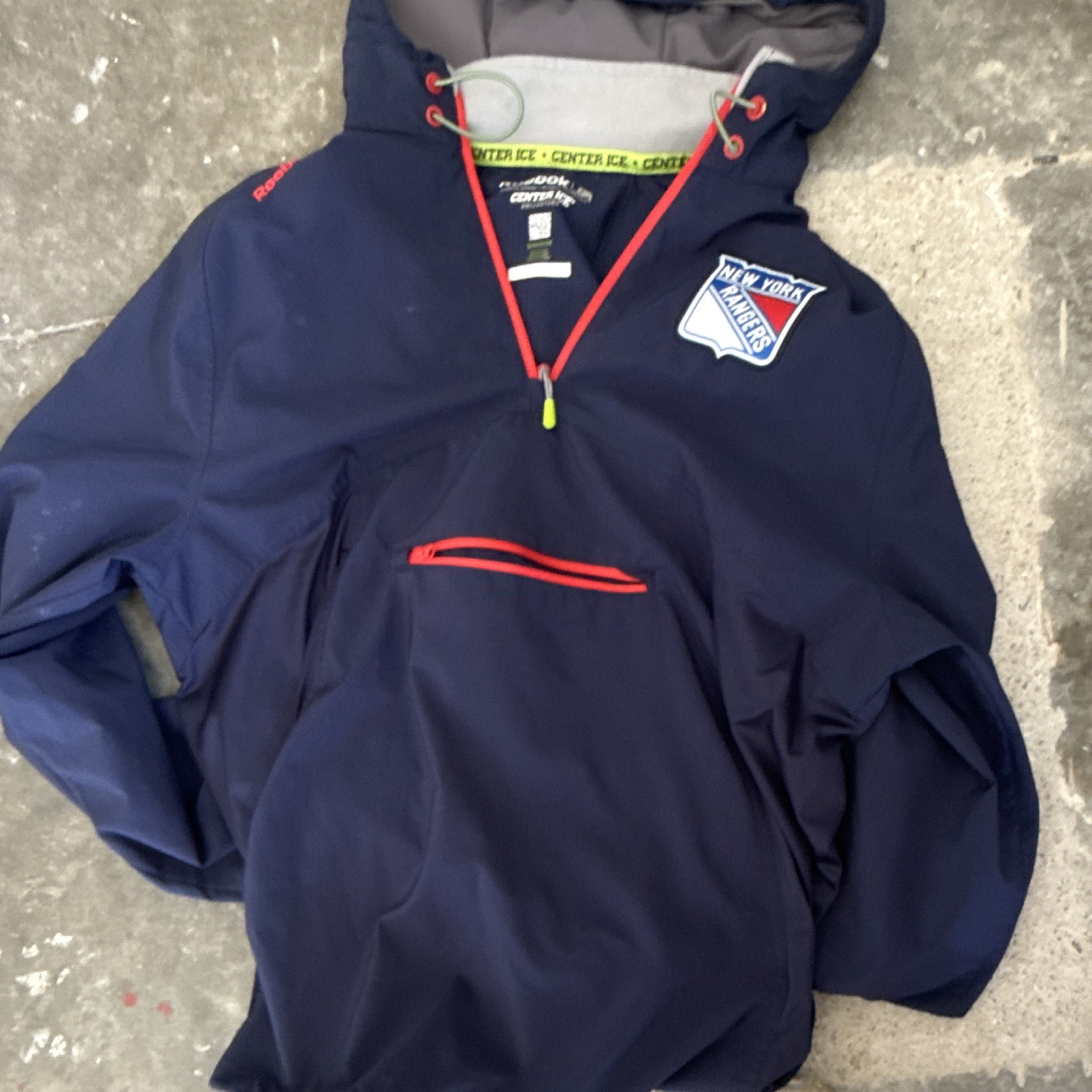 Reebok NHL New York Rangers Hooded Half-Zip Jacket Blue Hockey