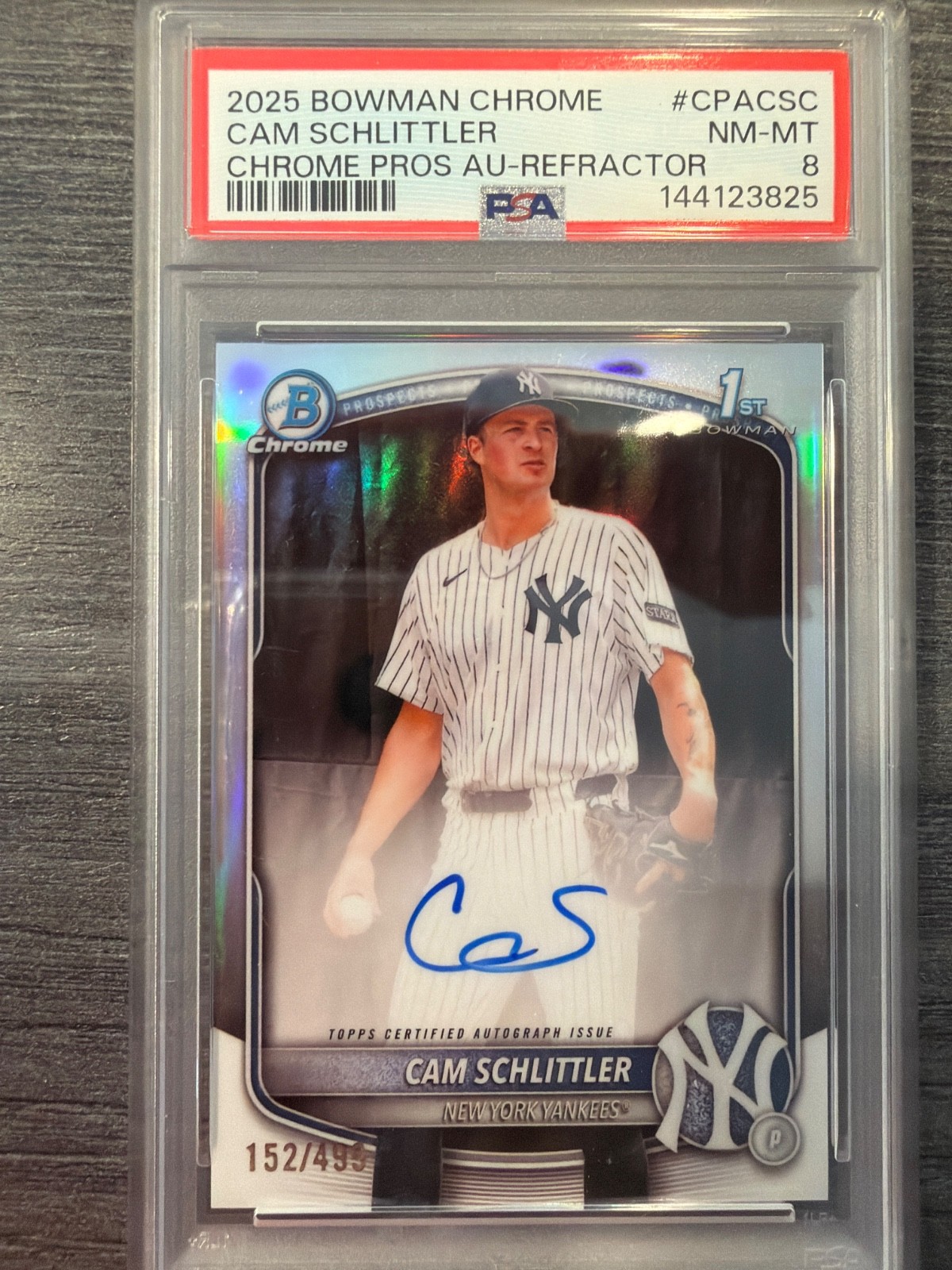 2025 Bowman Chrome – Prospect Autographs Cam Schlittler, Cam Schlittler #CPA-CSC
