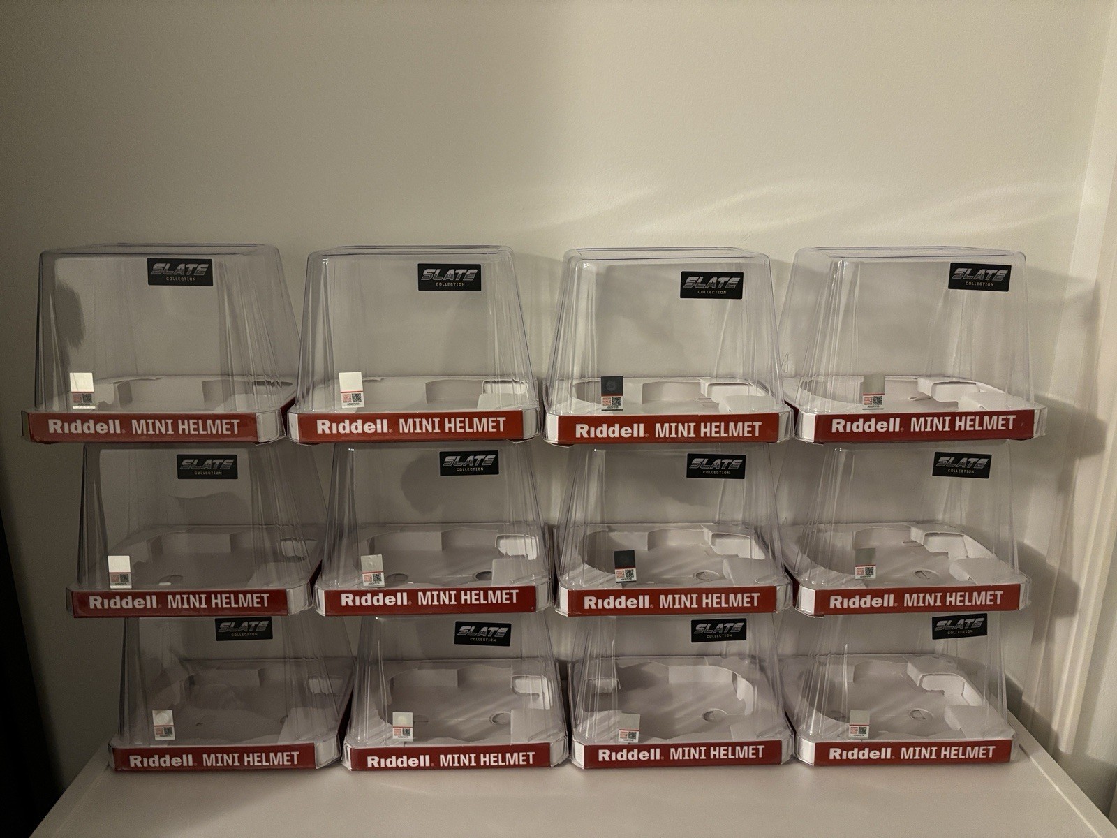 Riddell SPEED Mini Football Helmet Empty Plastic Display Container Box NCAA x12