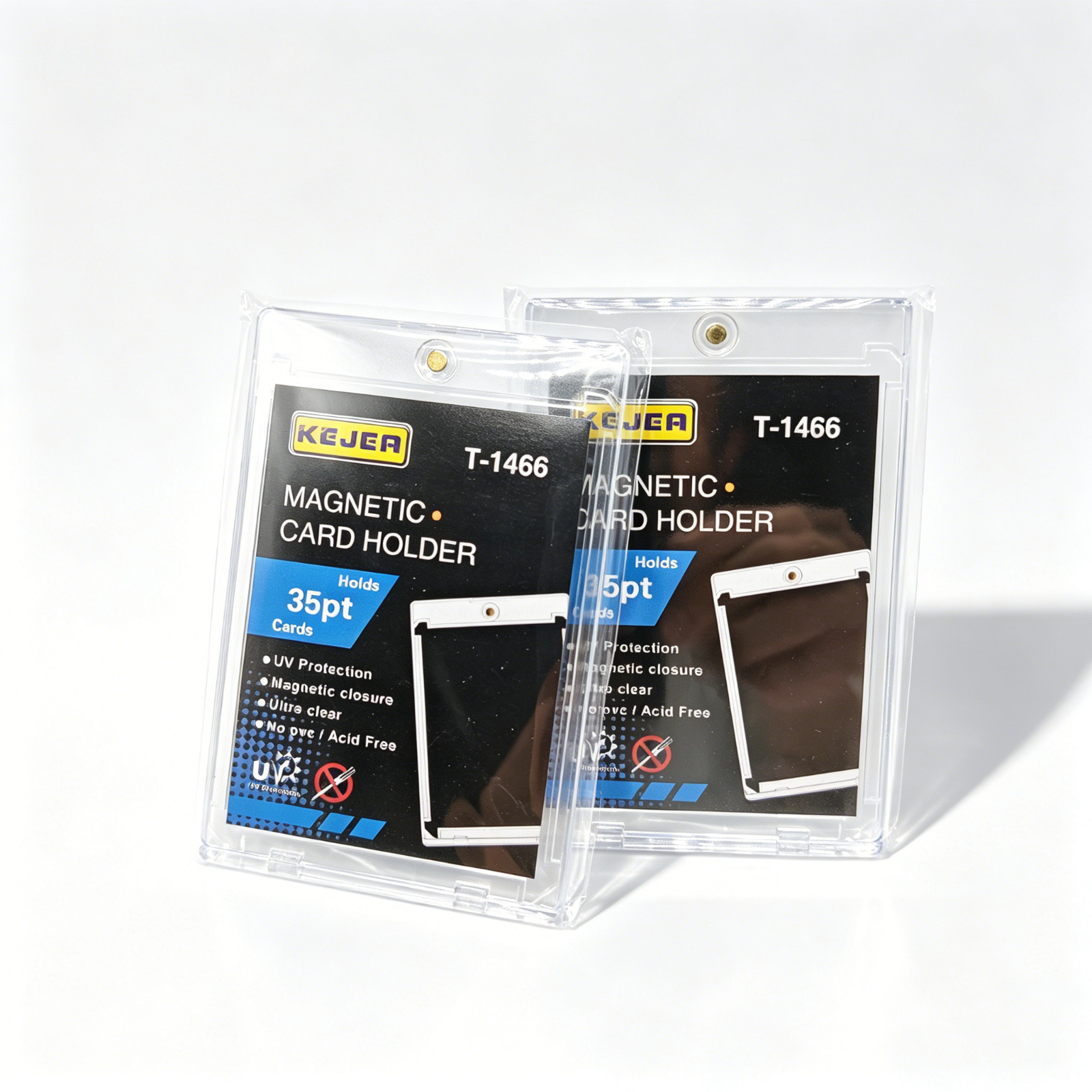 100 Pack Magnetic Trading Sports Card Holders 35pt Slim One-Touch UV Protection