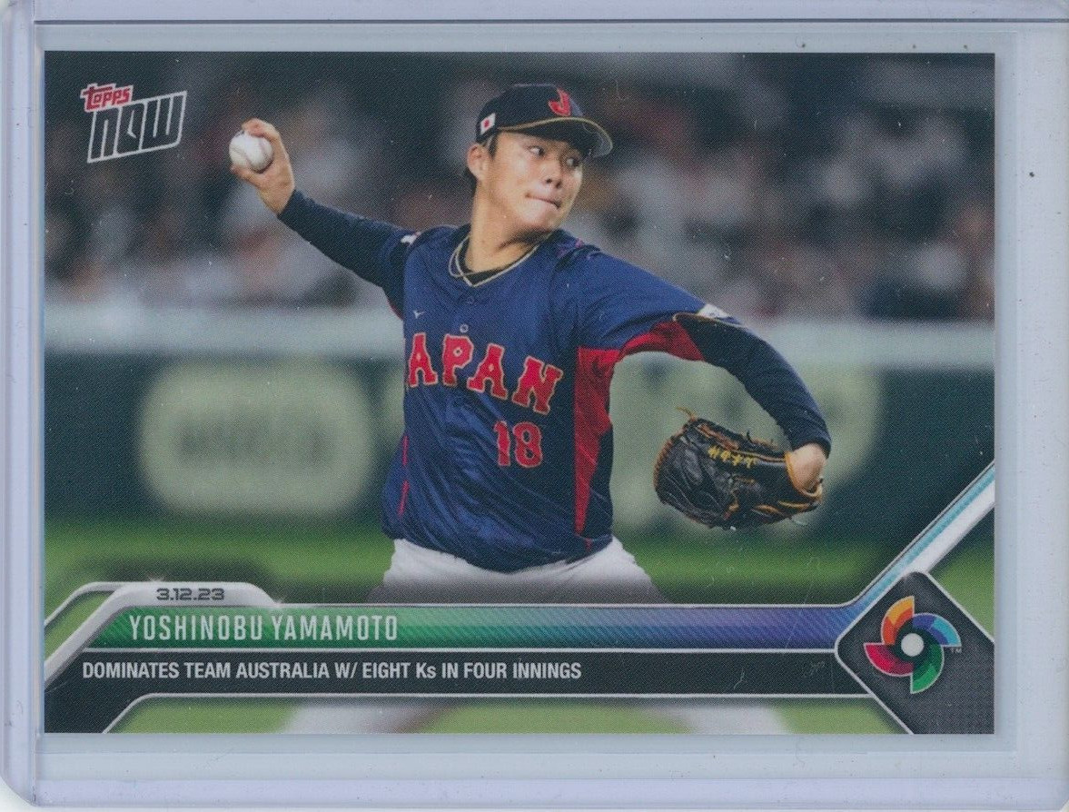 2023 Topps Now Yoshinobu Yamamoto RC WBC JAPAN WBC-27 Dodgers QTY AVAILABLE