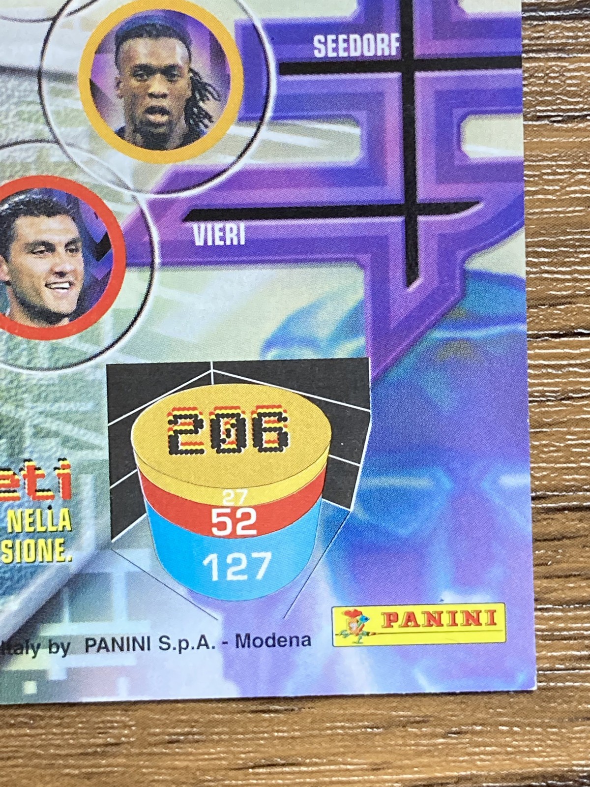 Panini Card Calcio 1999-2000 Serie A No.85 Clarence Seedorf, Christian Vieri