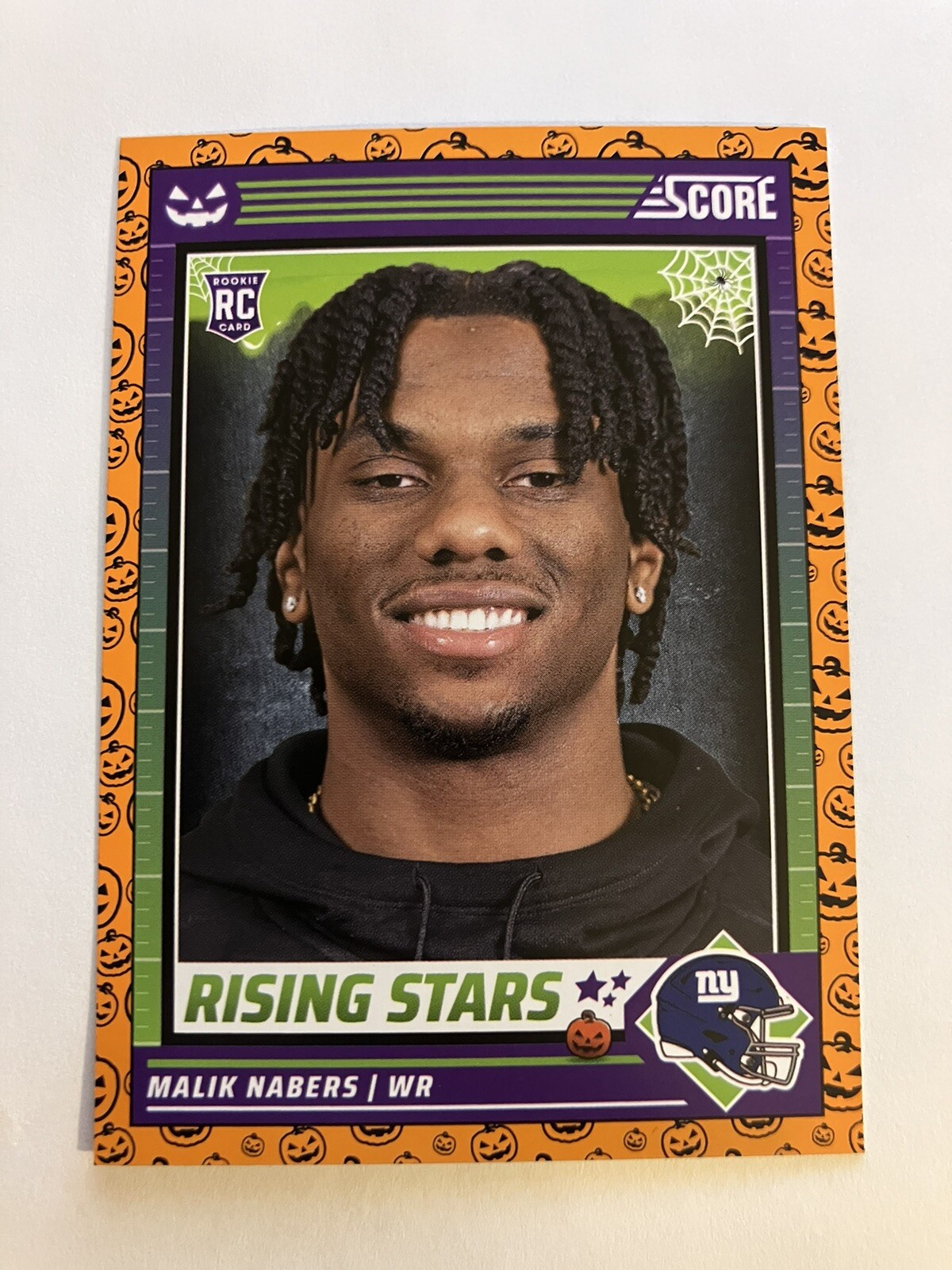 Malik Nabers 2024 Score Halloween Rising Stars Orange Pumpkin #37 NY Giants RC