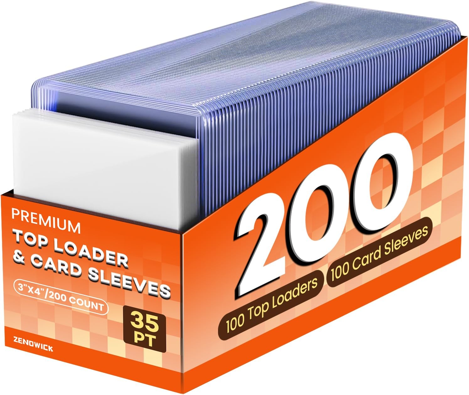 200 Card Sleeves Top Loaders for Cards, 3″ x 4″ Hard Plastic Toploaders, Base…