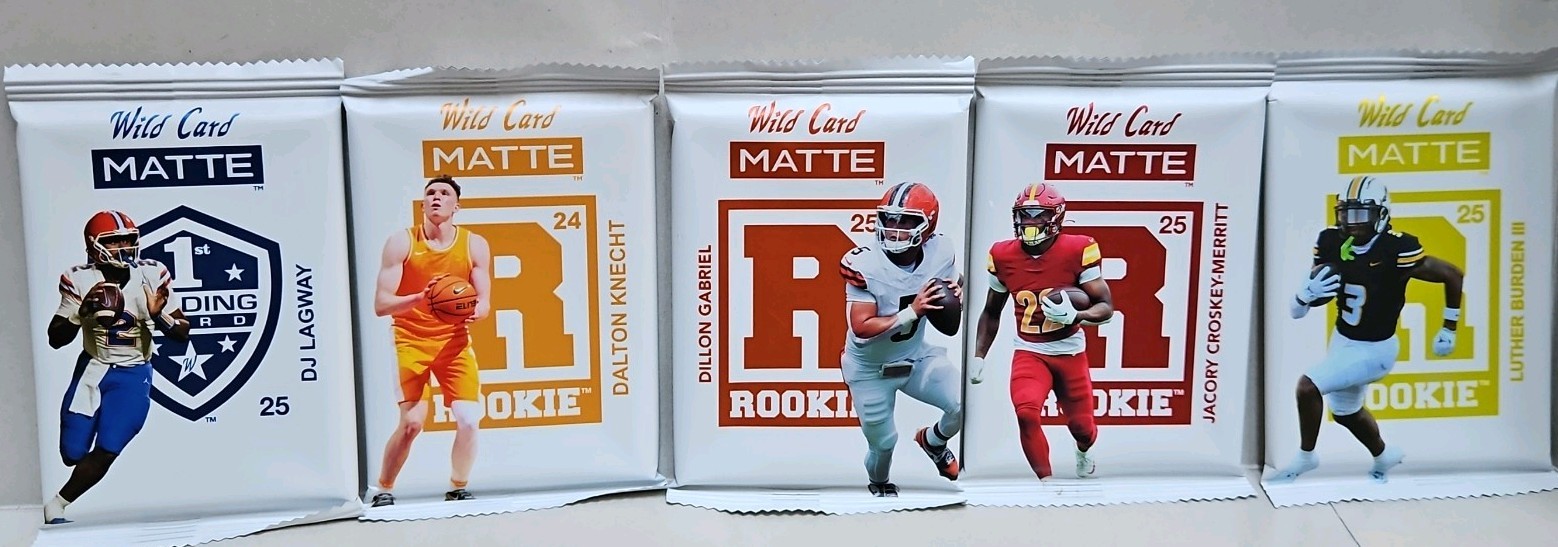 5 Random Unopened Rookie Packs From Wild Card