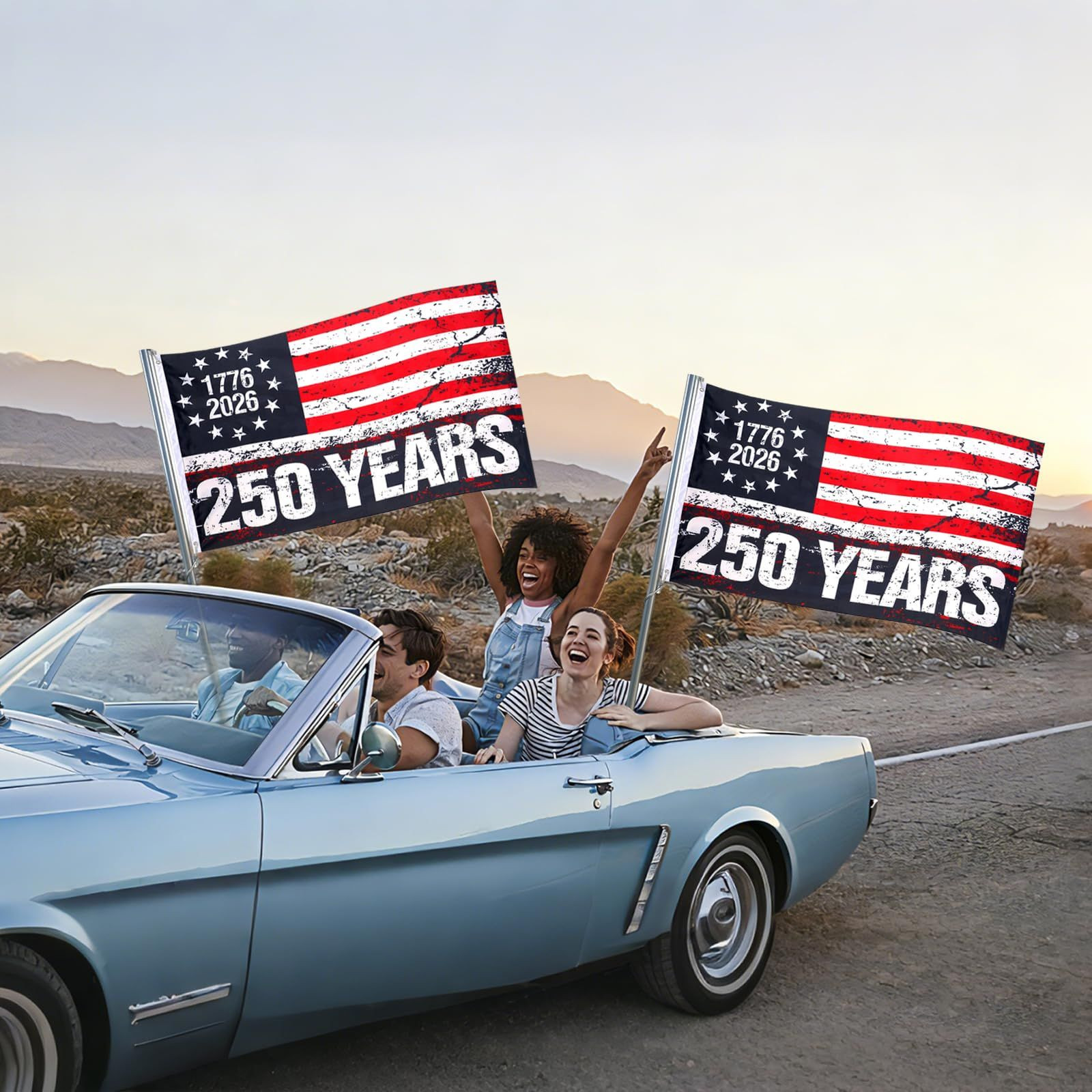 250th Anniversary USA Flag 3x5Ft, Double Sided 3-Ply Freedom 3 x 5 feet, A