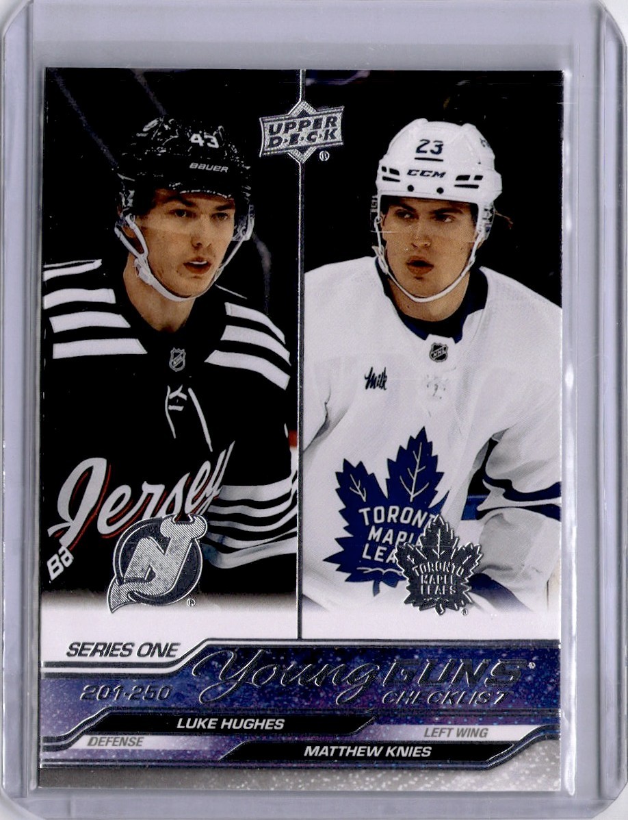 Luke Hughes/Matthew Knies Young Guns Checklist 250 2022-23 UD Series 1 [M140]