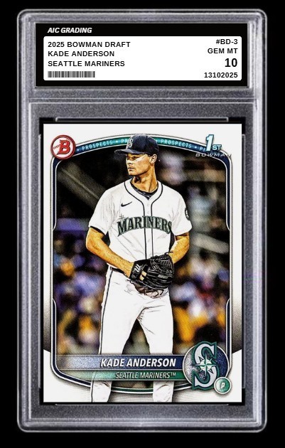 2025 Kade Anderson 1st Bowman Draft Rookie Card #BD-3 Seattle Mariners Graded 10