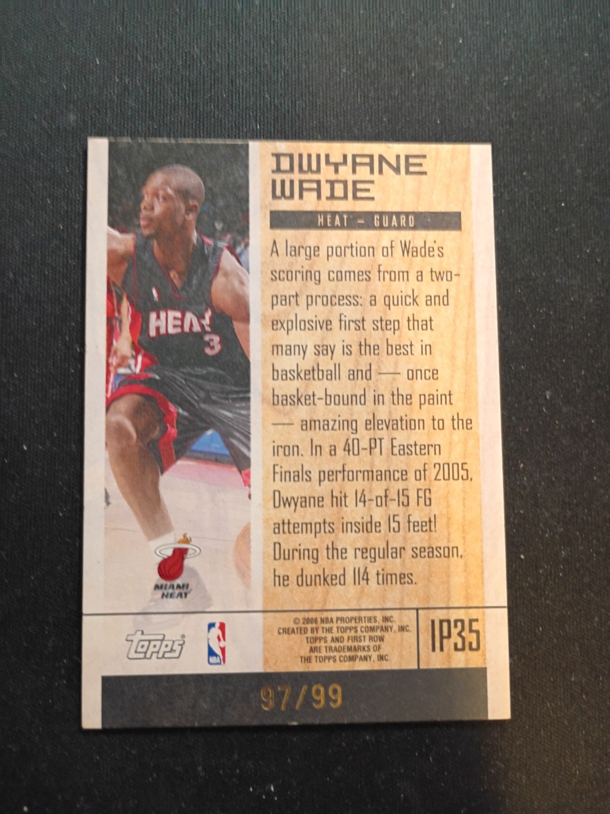 Topps 2005-06 First Row In the Post Silver Dwyane Wade #IP35 97/99 Heat