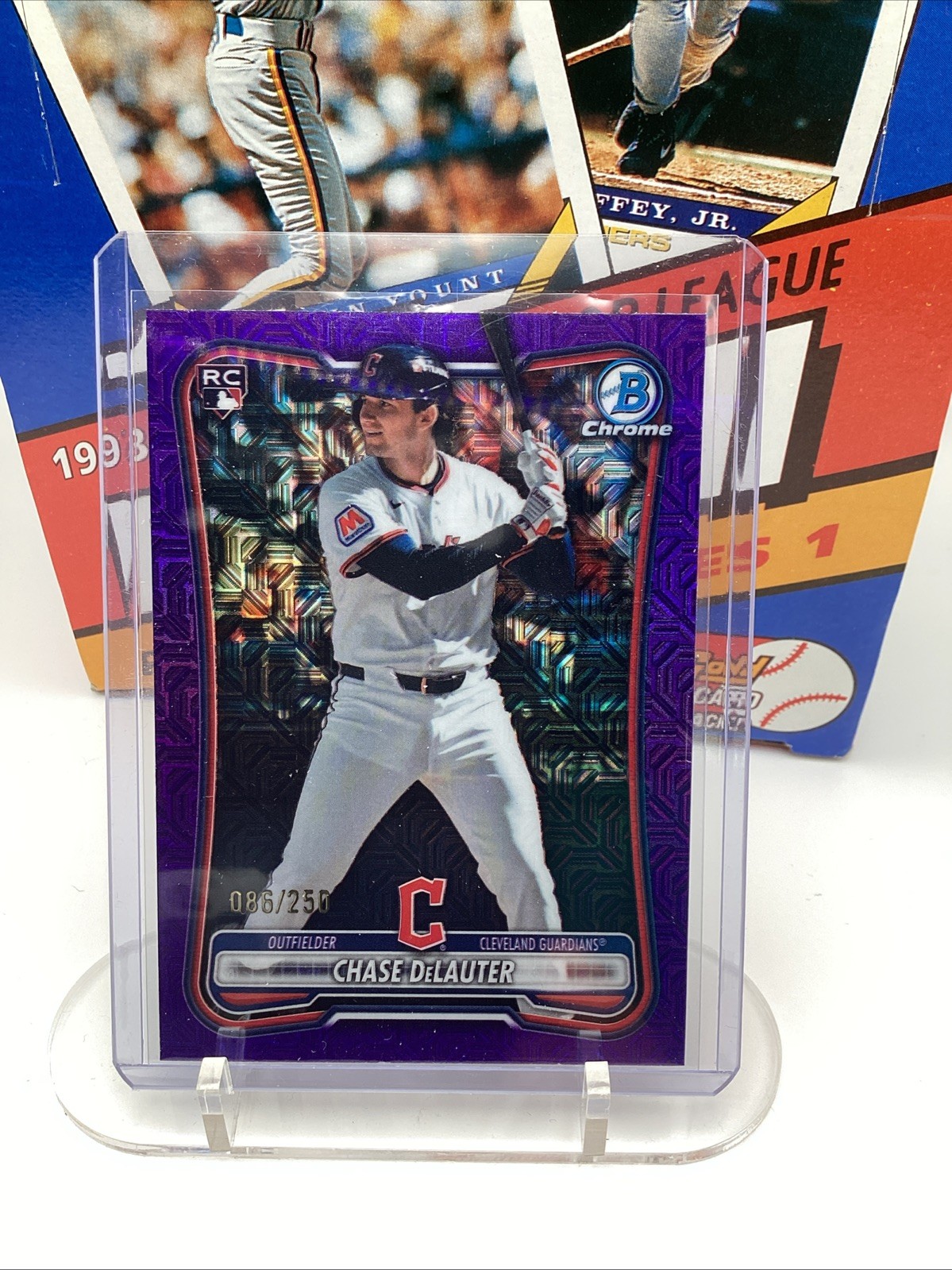 2026 Bowman Chrome Chase DeLauter Purple Mojo Refractor #/250 (RC) Guardians